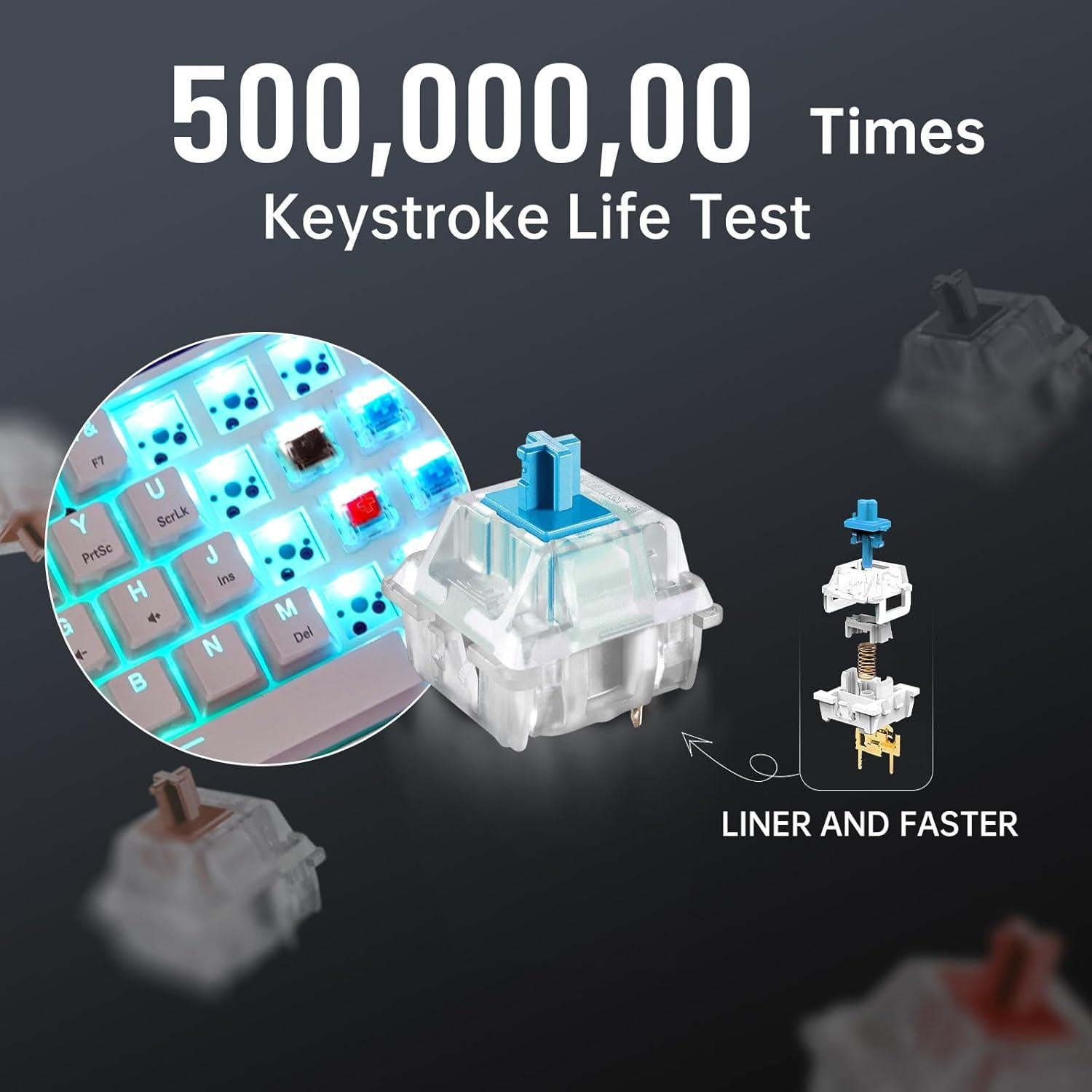 Teclado Mecánico Gaming Targeal 60% 61 Teclas RGB Programable