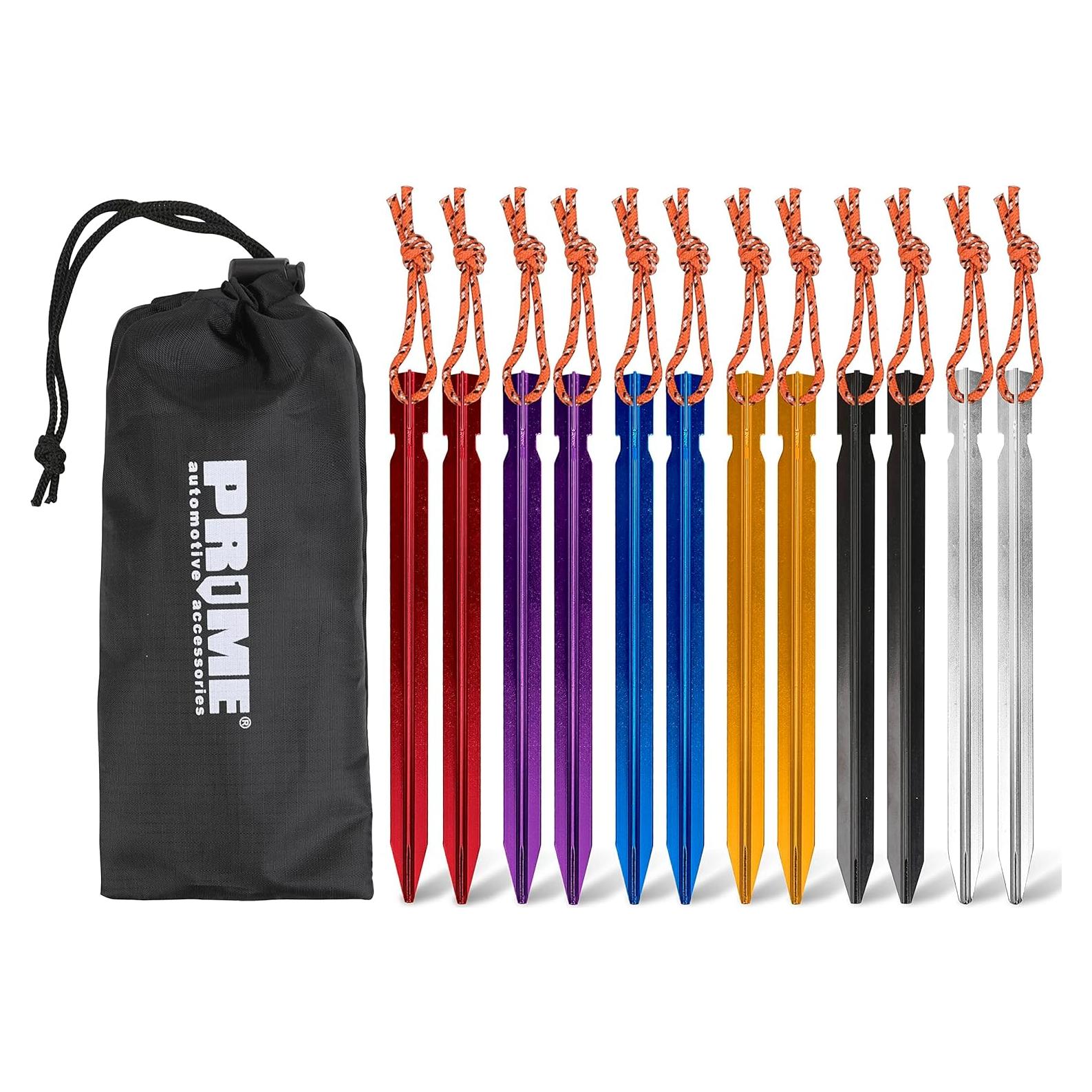 Estacas de Tienda de Aluminio Prime 1, Paquete de 12 Estacas 17.78 cm
