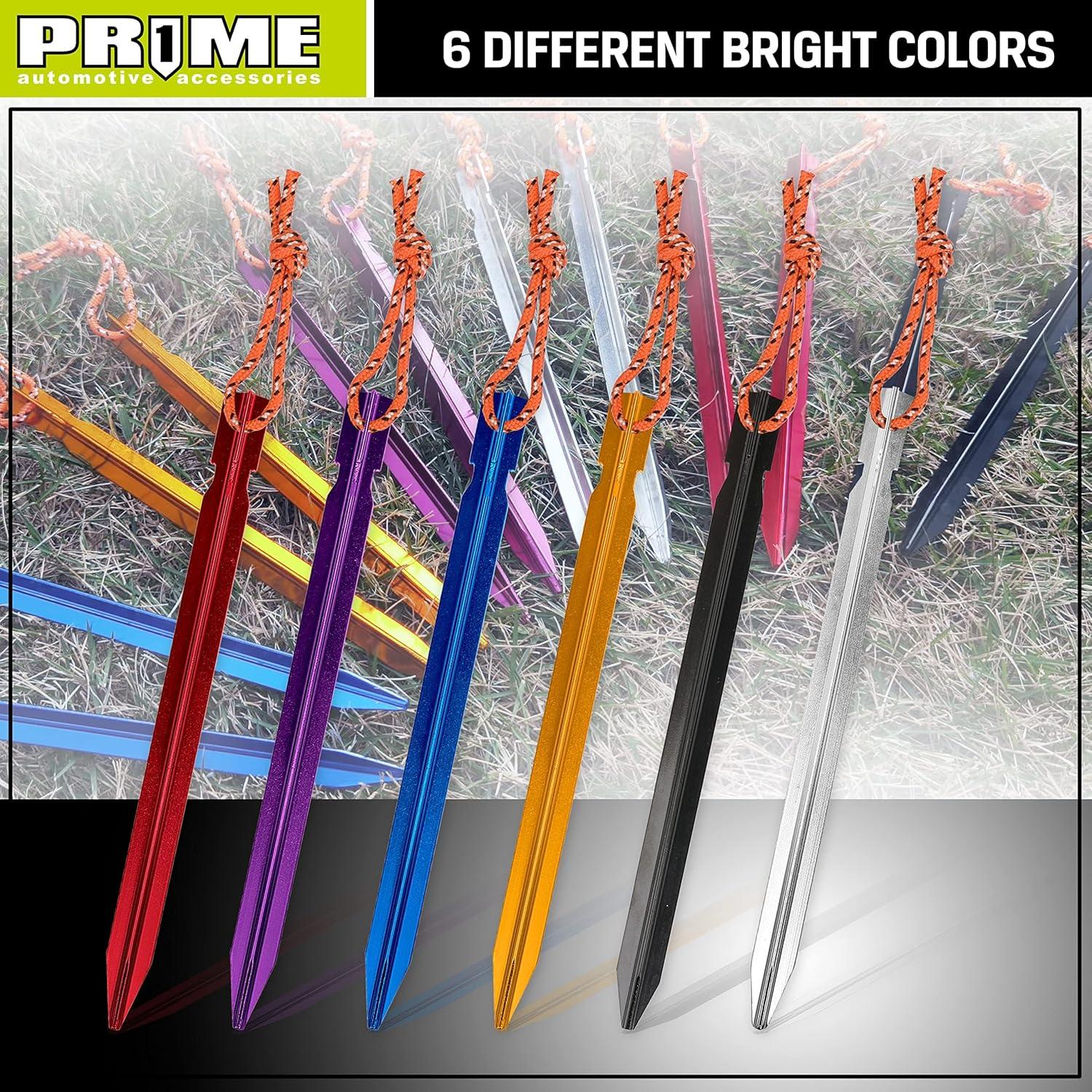 Estacas de Tienda de Aluminio Prime 1, Paquete de 12 Estacas 17.78 cm