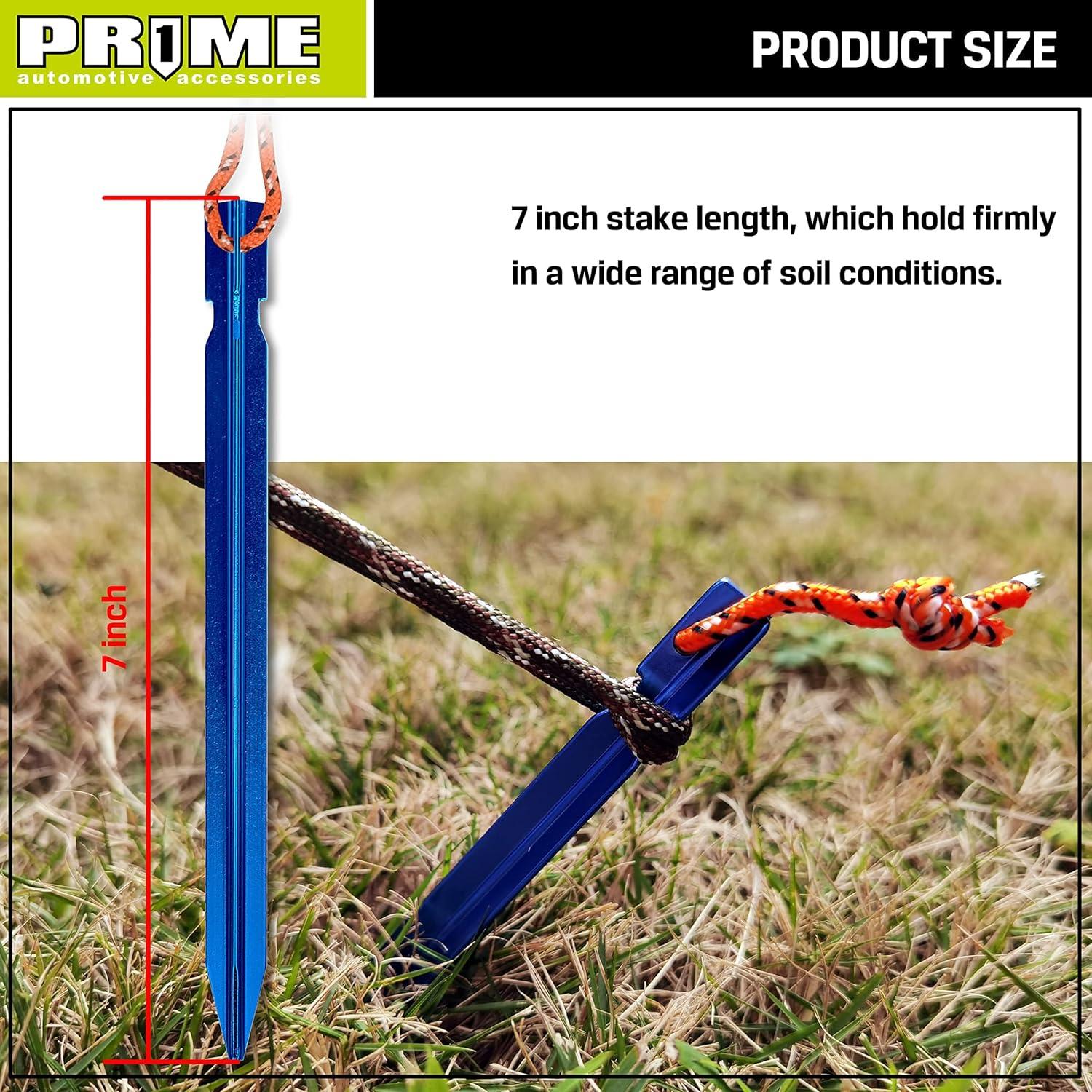 Estacas de Tienda de Aluminio Prime 1, Paquete de 12 Estacas 17.78 cm