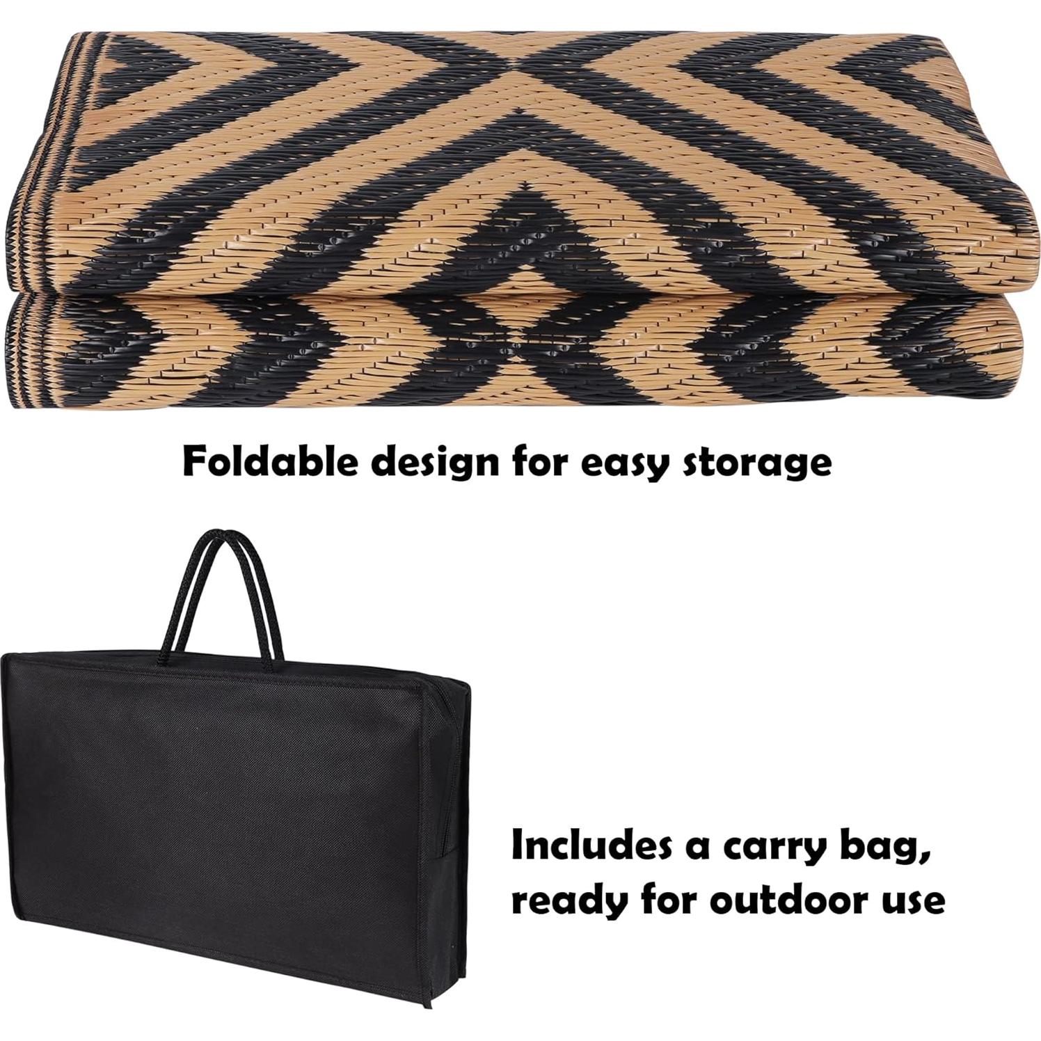 Alfombra Reversible Ridota 1.22x1.83m Patio Exterior Geométrica