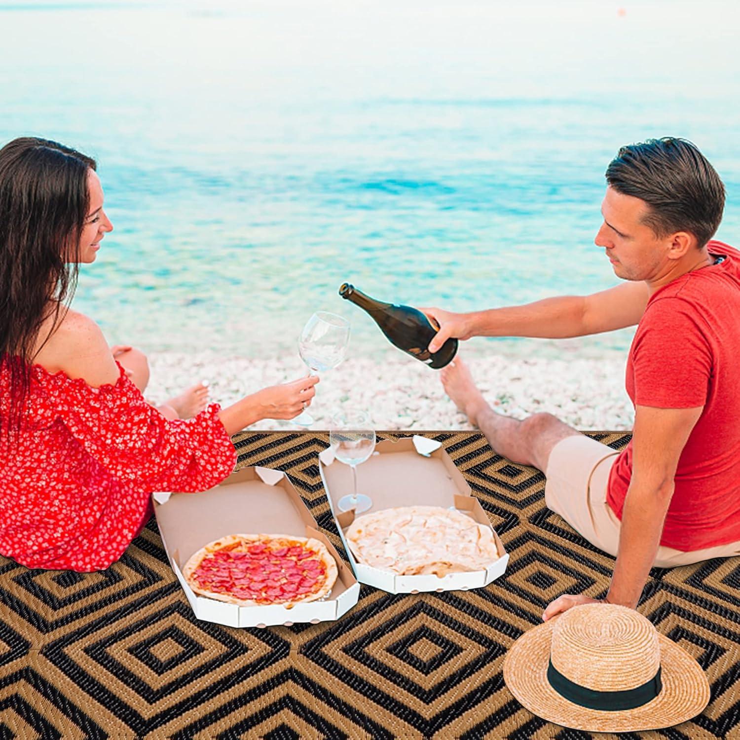 Alfombra Reversible Ridota 1.22x1.83m Patio Exterior Geométrica