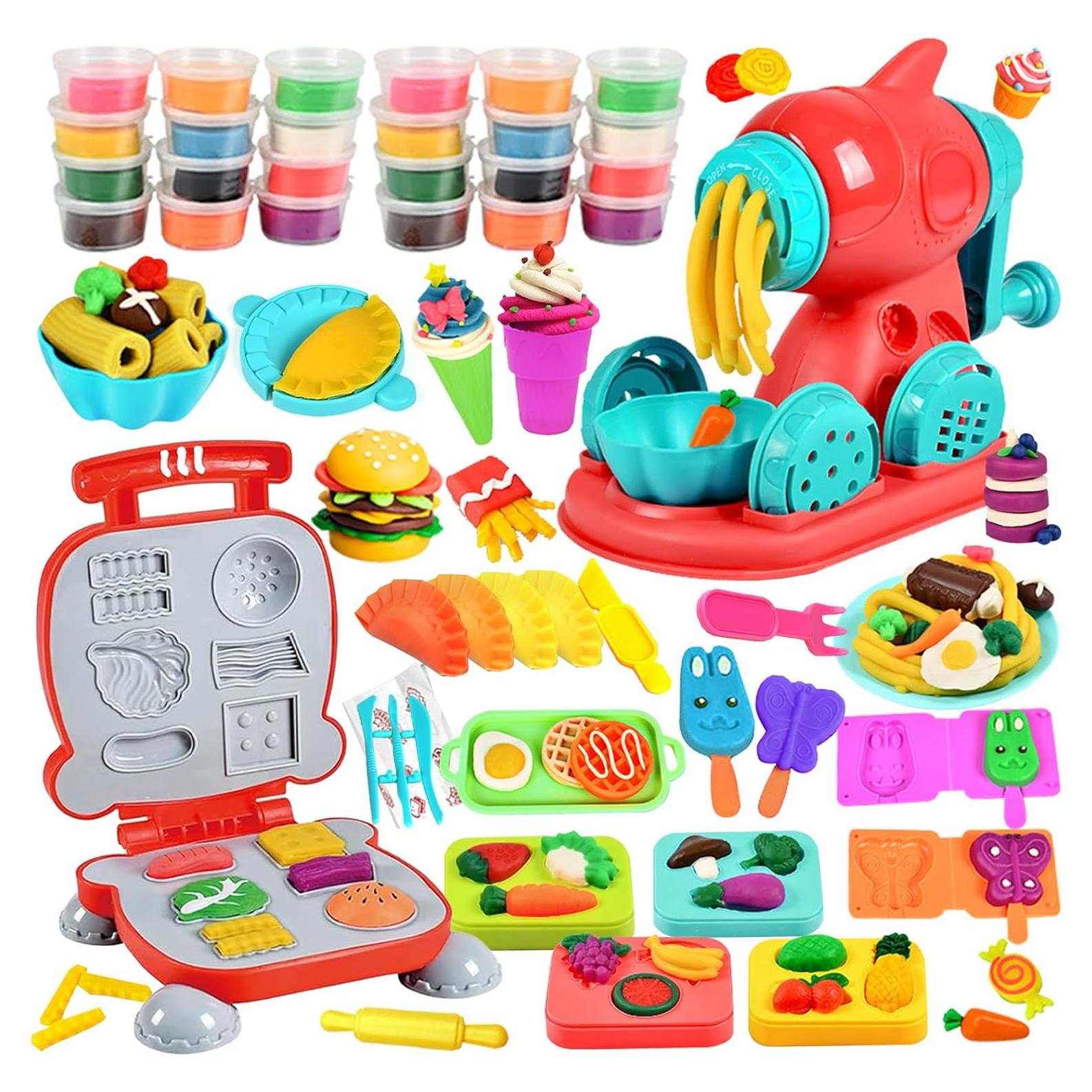 Juego de Masa 2 en 1 CORPER TOYS con Fideos y Hamburguesas