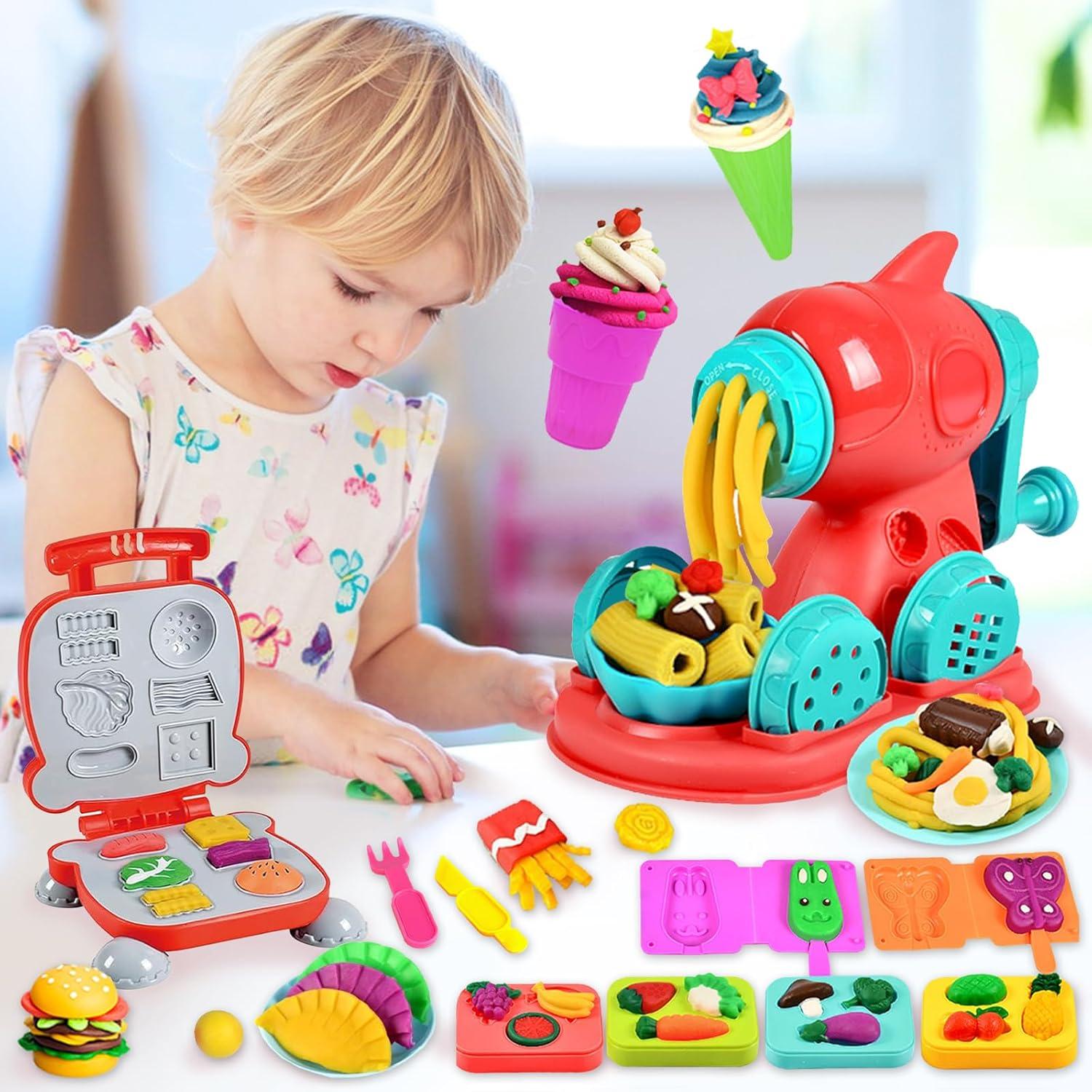 Juego de Masa 2 en 1 CORPER TOYS con Fideos y Hamburguesas