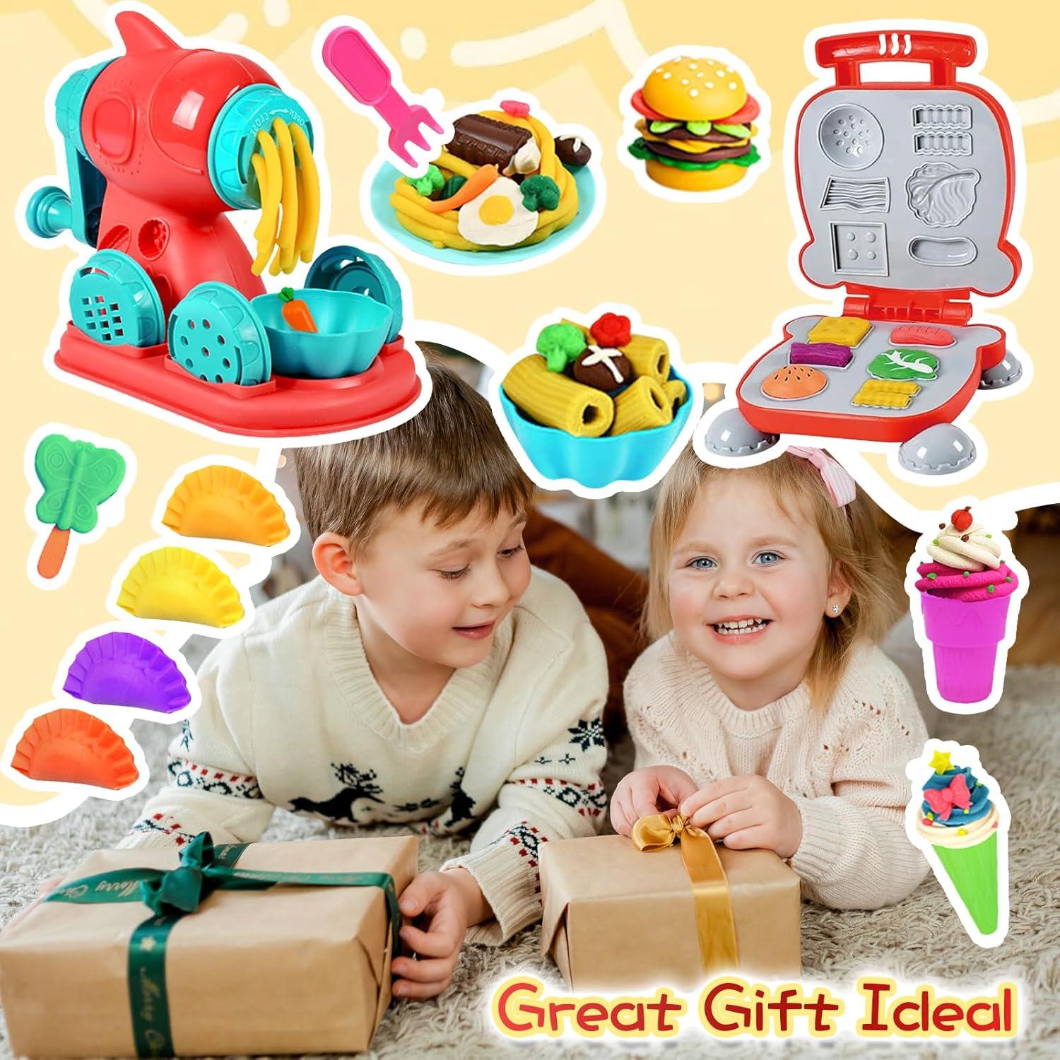 Juego de Masa 2 en 1 CORPER TOYS con Fideos y Hamburguesas