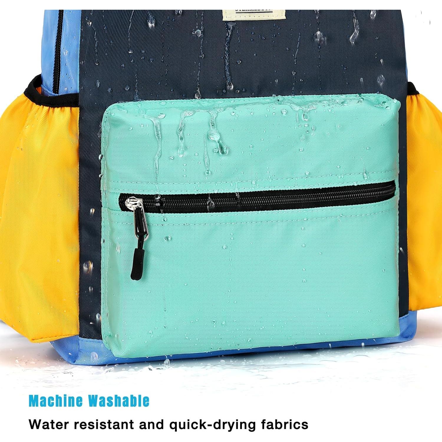 Mochila para Niños STEAMEDBUN 15" Acolchada Azul y Naranja