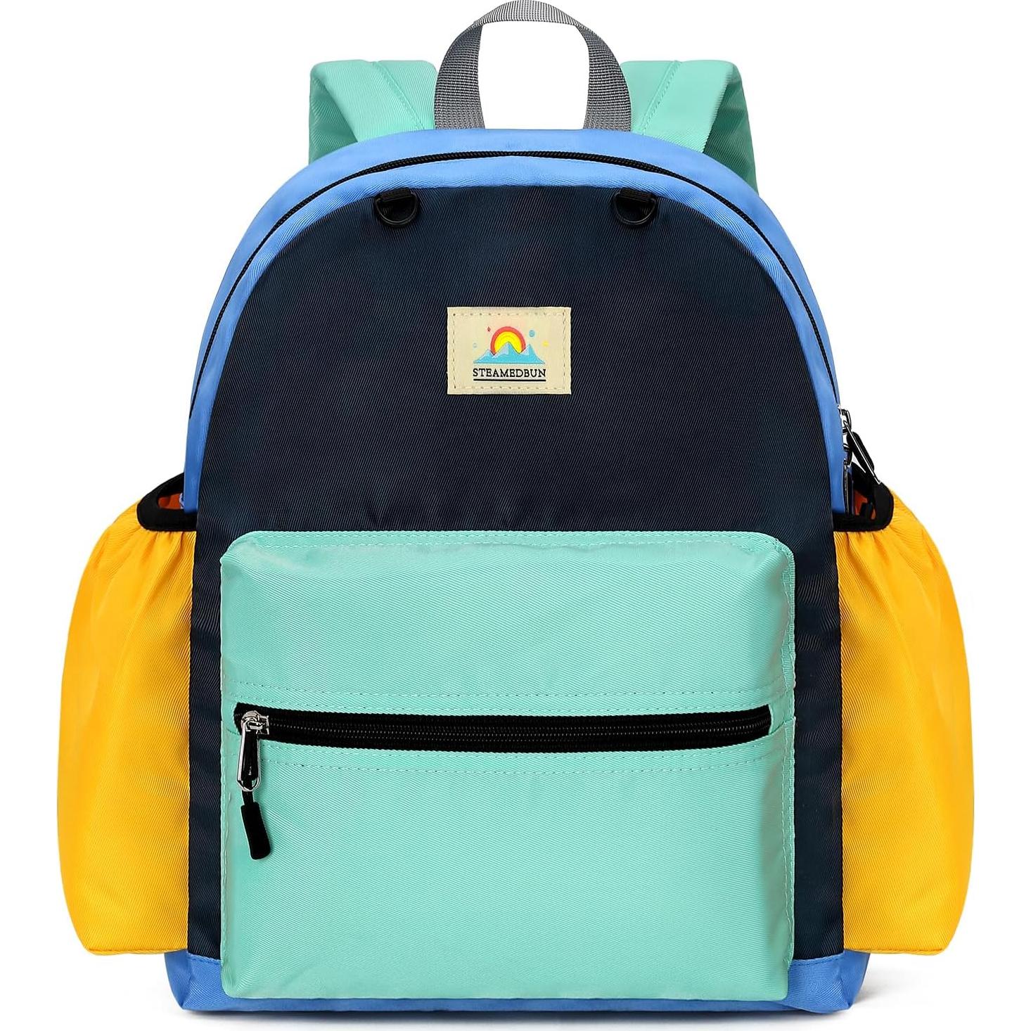 Mochila para Niños STEAMEDBUN 15" Acolchada Azul y Naranja