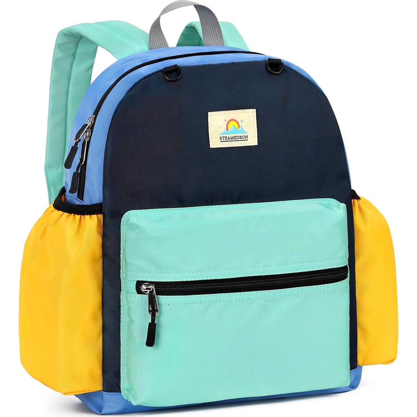 Mochila para Niños STEAMEDBUN 15" Acolchada Azul y Naranja