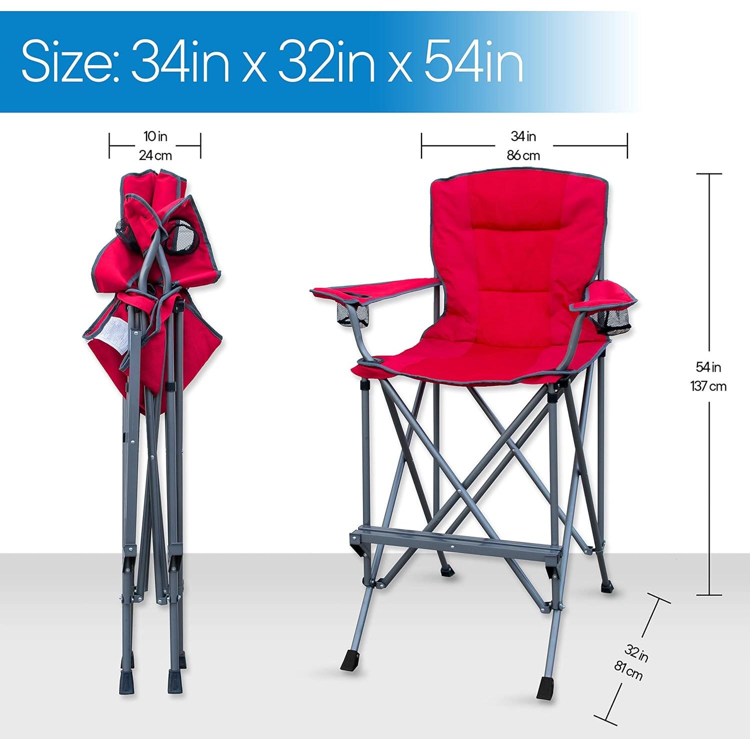 Silla Plegable Extra Alta RMS Azul - 78.74 cm Altura Asiento