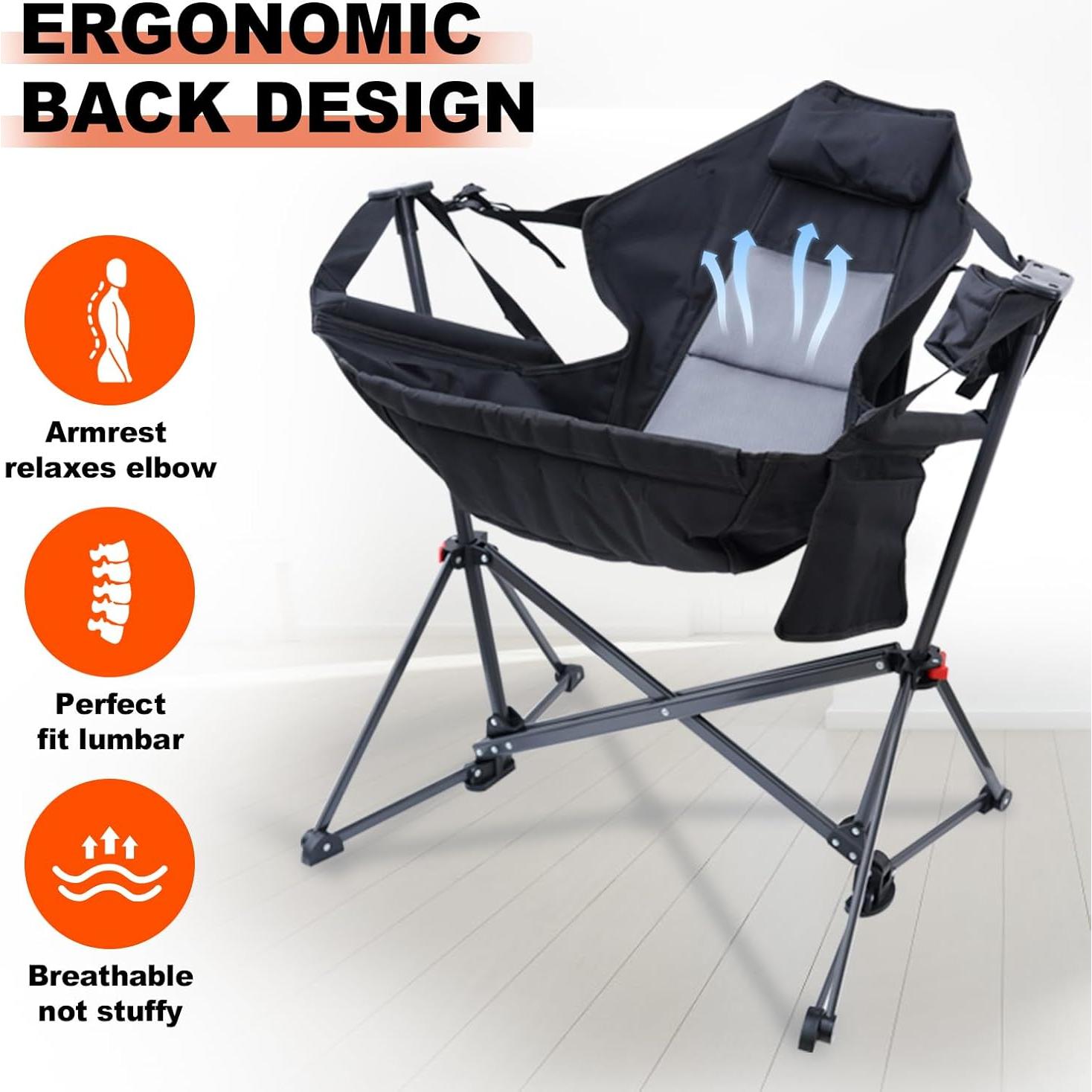 Silla Hamaca Portátil WORKOOT, Plegable y Ligera para Camping