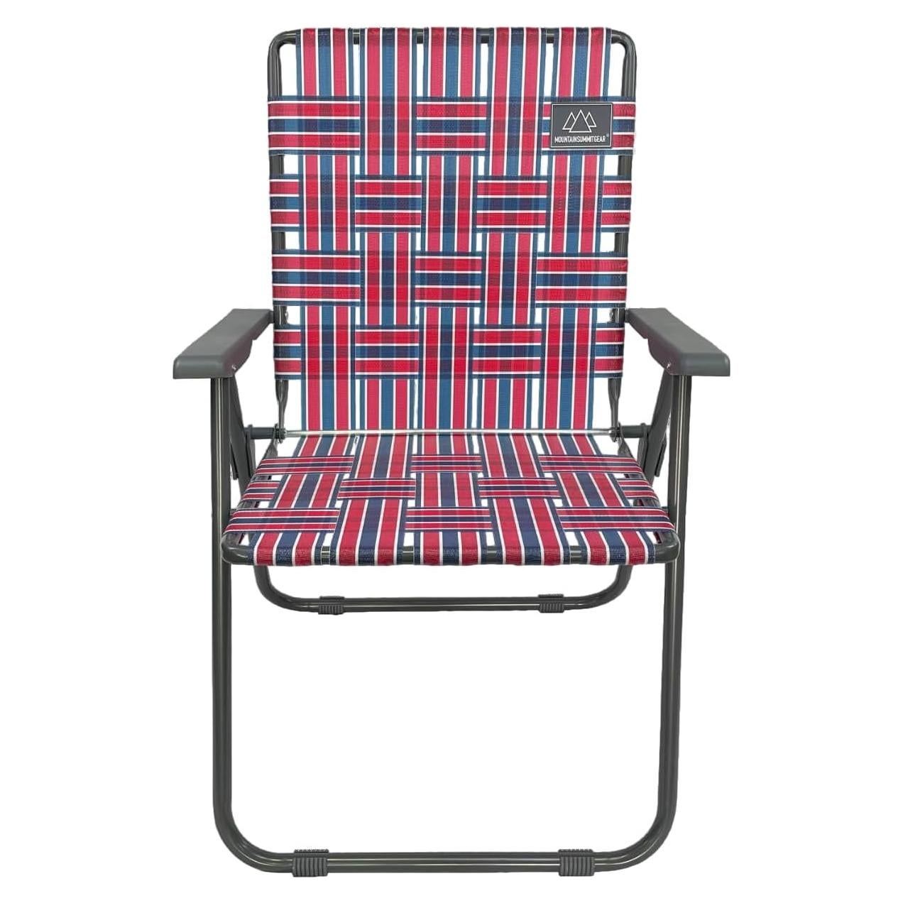 Silla de Camping Retro Caddis Sports - Plegable, 136 kg, Rojo/Azul