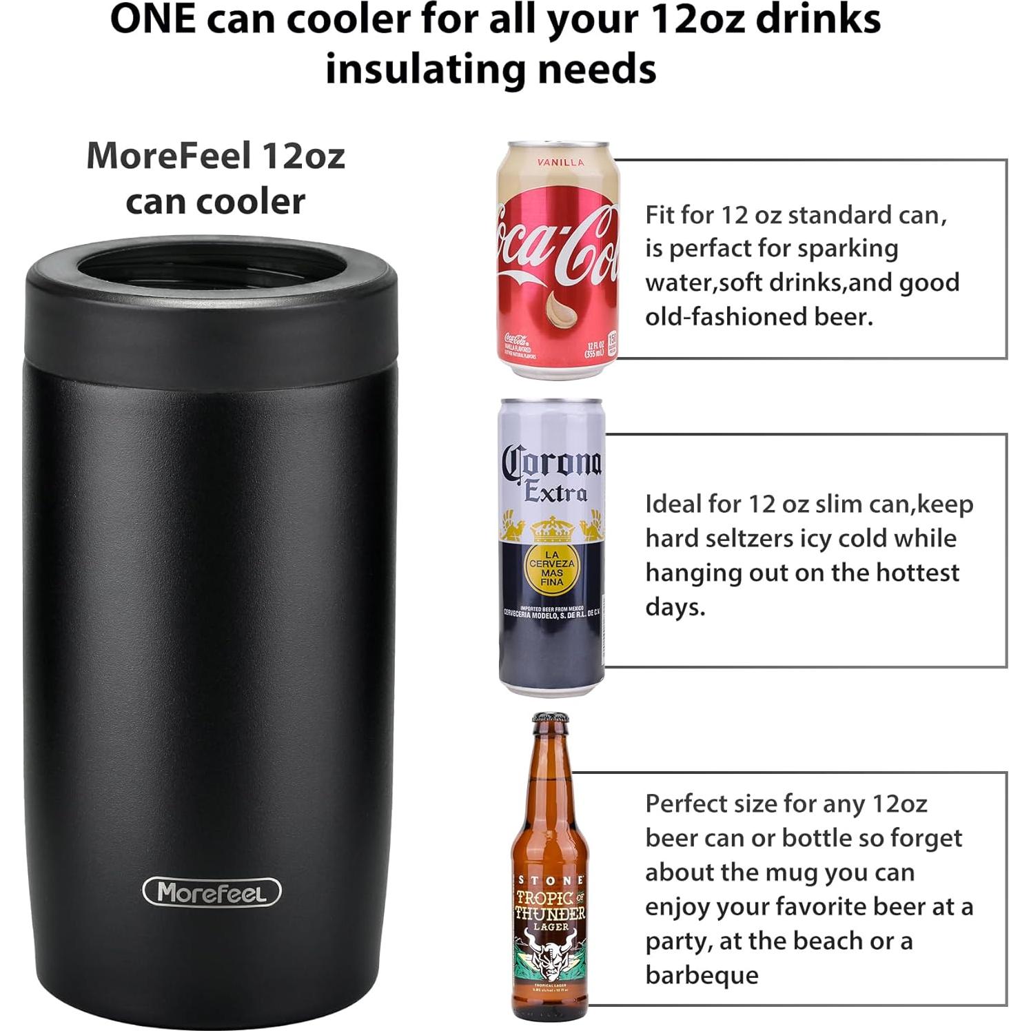 Enfriador de Latas 4 en 1 MoreFeel Acero Inoxidable Negro