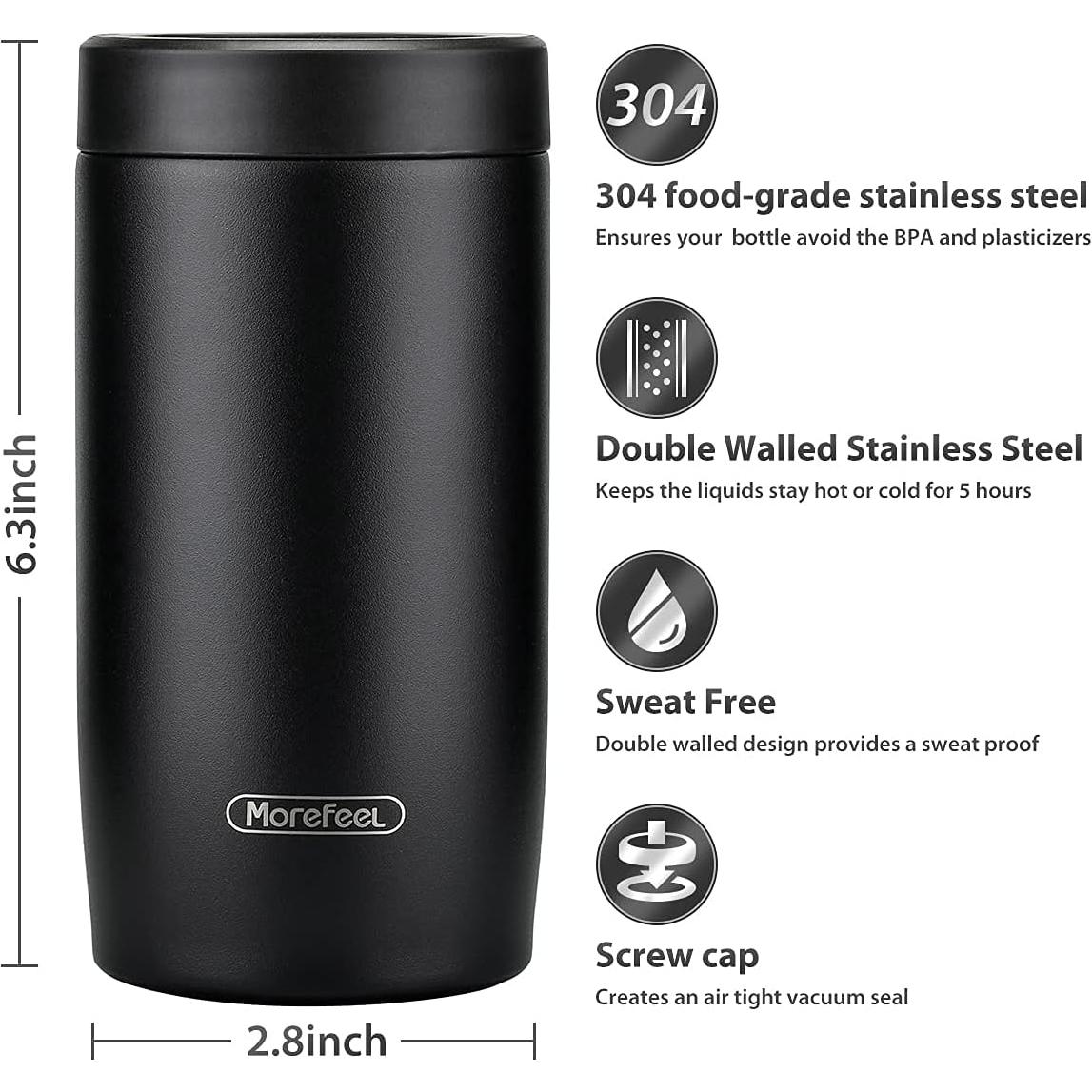 Enfriador de Latas 4 en 1 MoreFeel Acero Inoxidable Negro