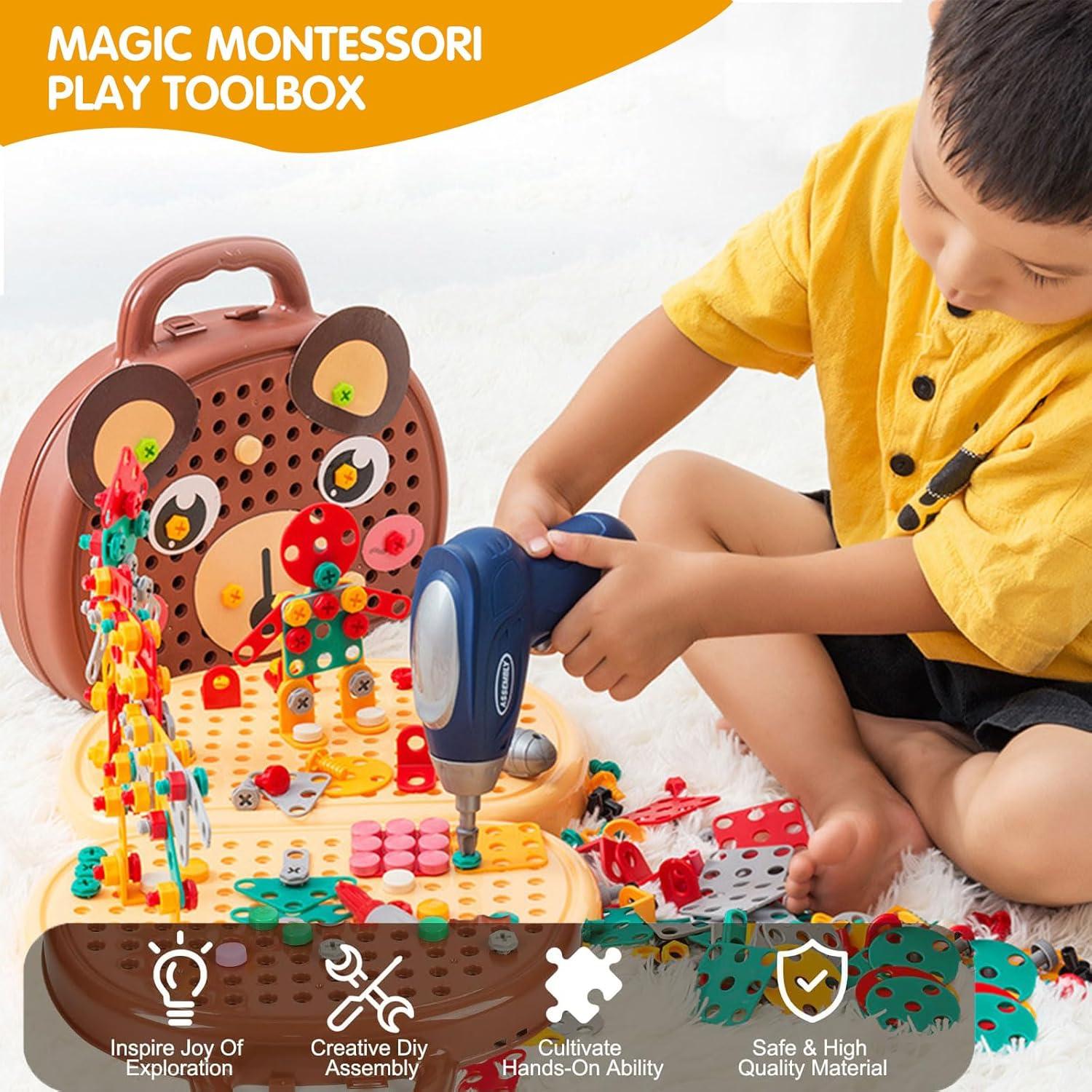 Caja de Herramientas Montessori Kaxanpi 204 Piezas para Niños
