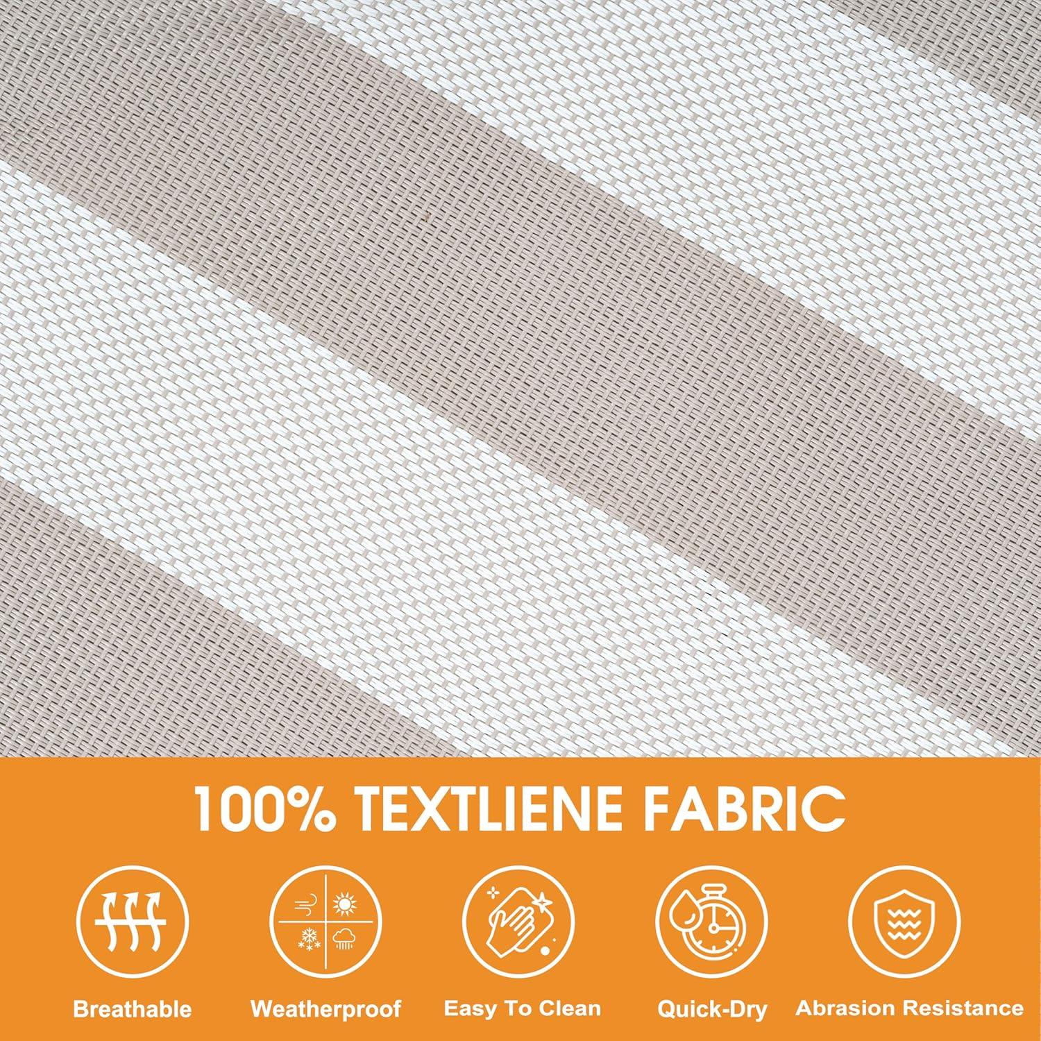 Hamaca Lazy Daze Doble Textilene Rayas Beige 204 kg