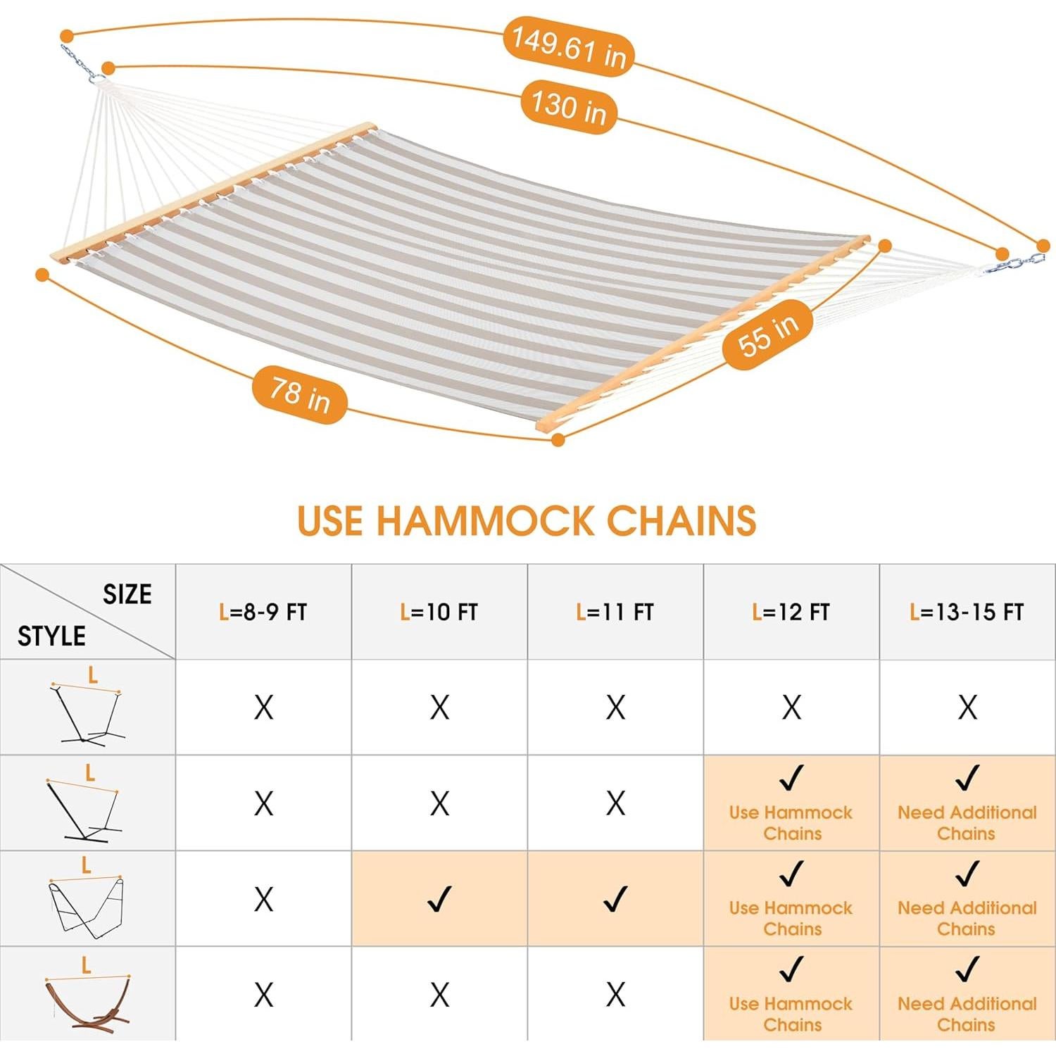 Hamaca Lazy Daze Doble Textilene Rayas Beige 204 kg
