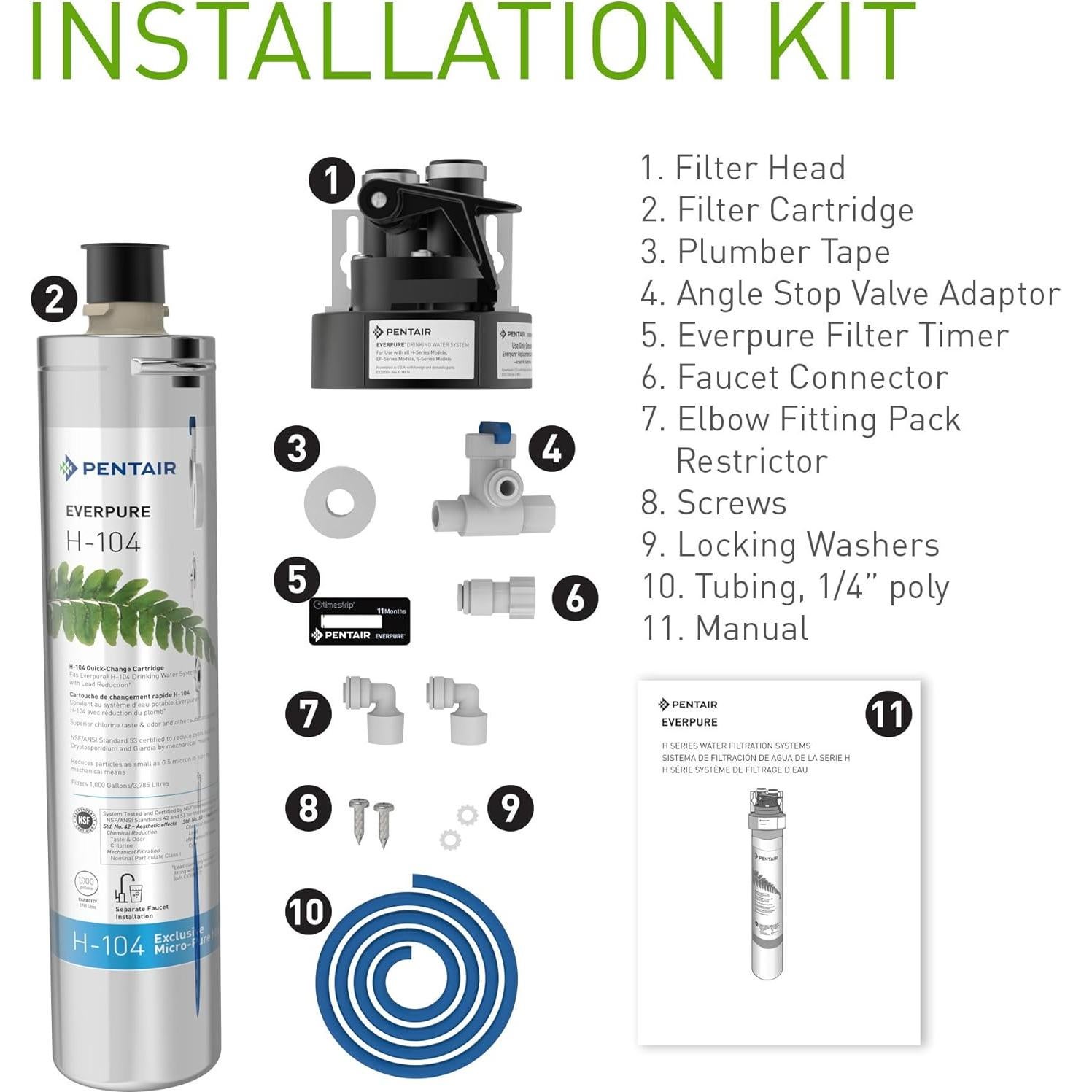 Sistema de Filtración de Agua Pentair Everpure H-104, 3,785 L