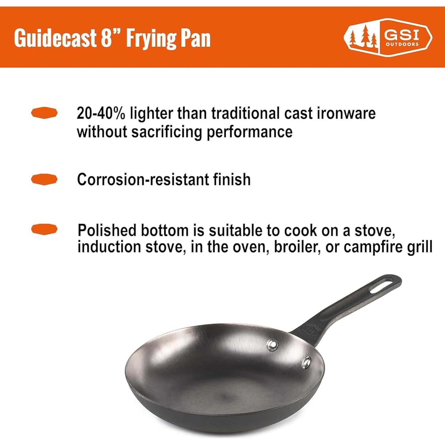 Sartén Gourmet Hierro Fundido GSI Outdoors 20.3 cm Ligera