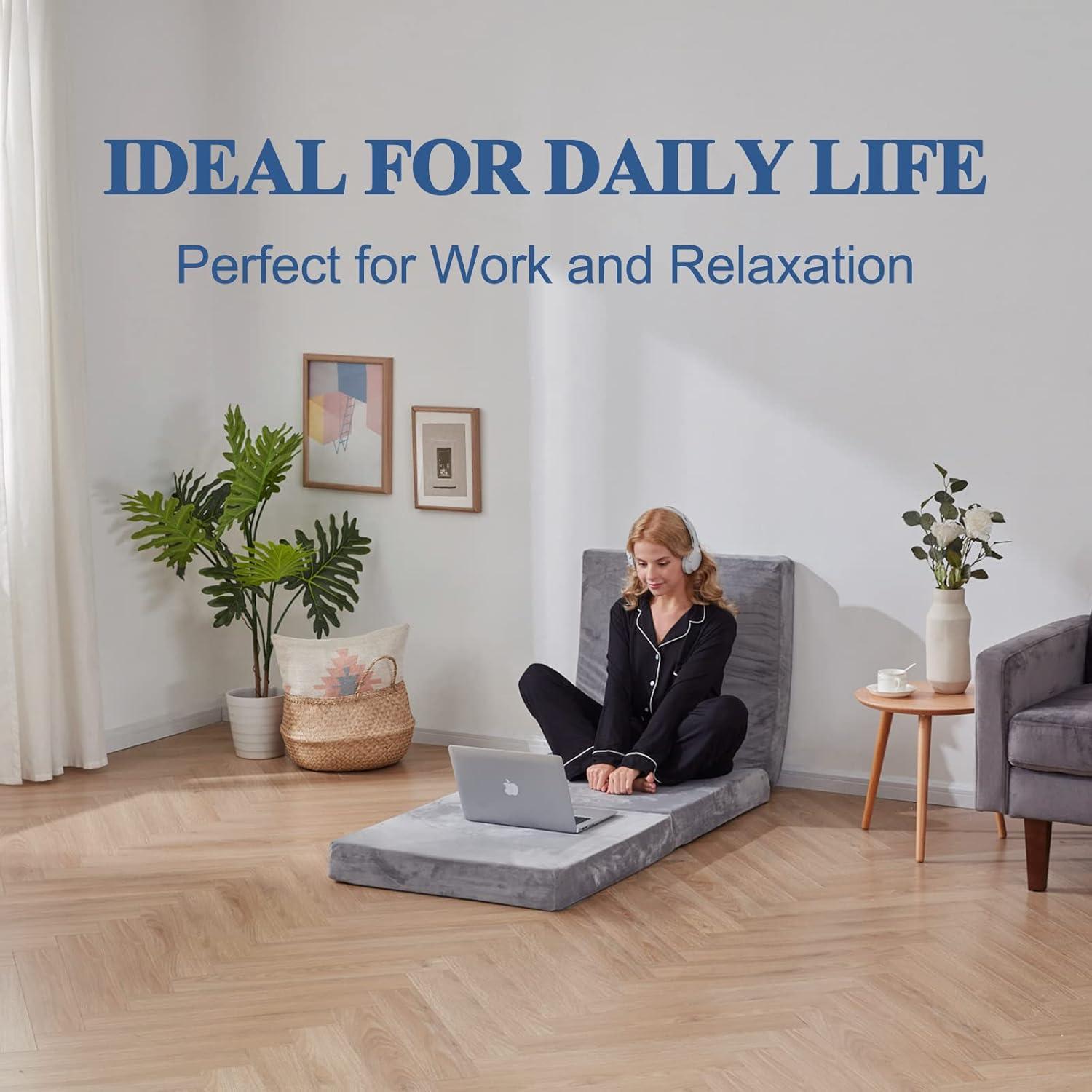 Colchón Plegable SINWEEK Tri-Fold 10.16 cm Espuma Gris