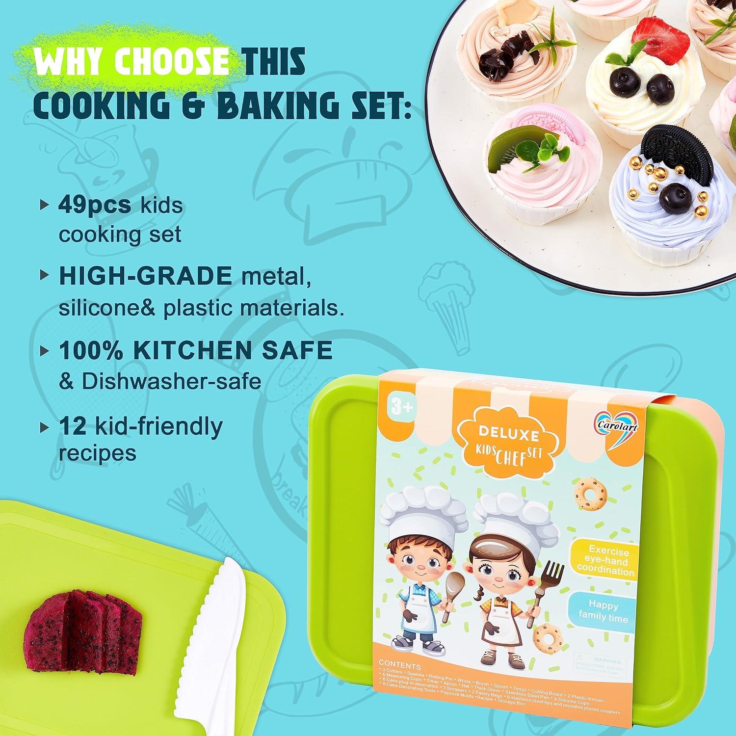 Juego de Cocina para Niños Carolart con Utensilios y Delantal