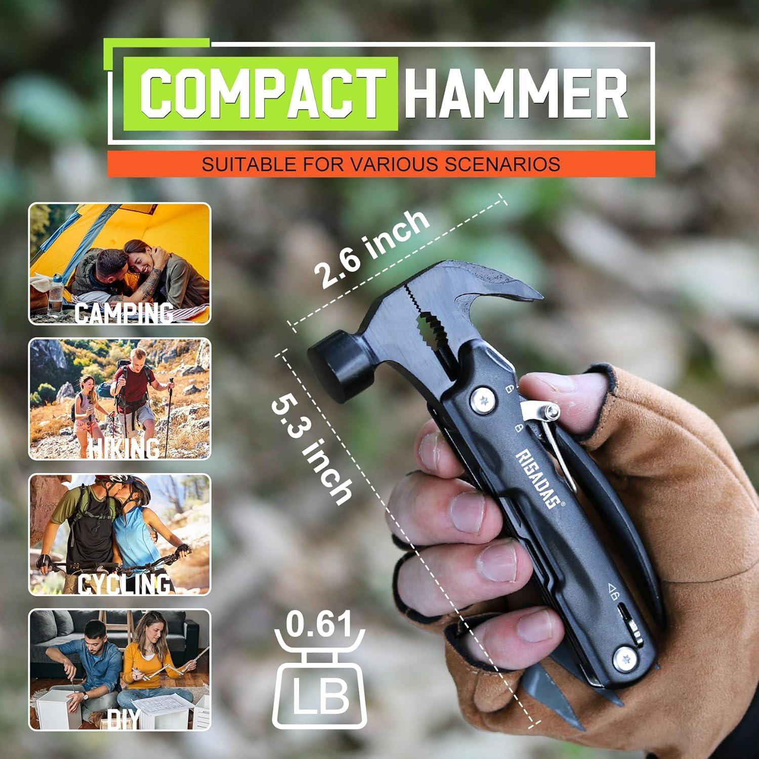 Martillo Multiherramienta 12-en-1 RISADAS con Bolsa de Nylon