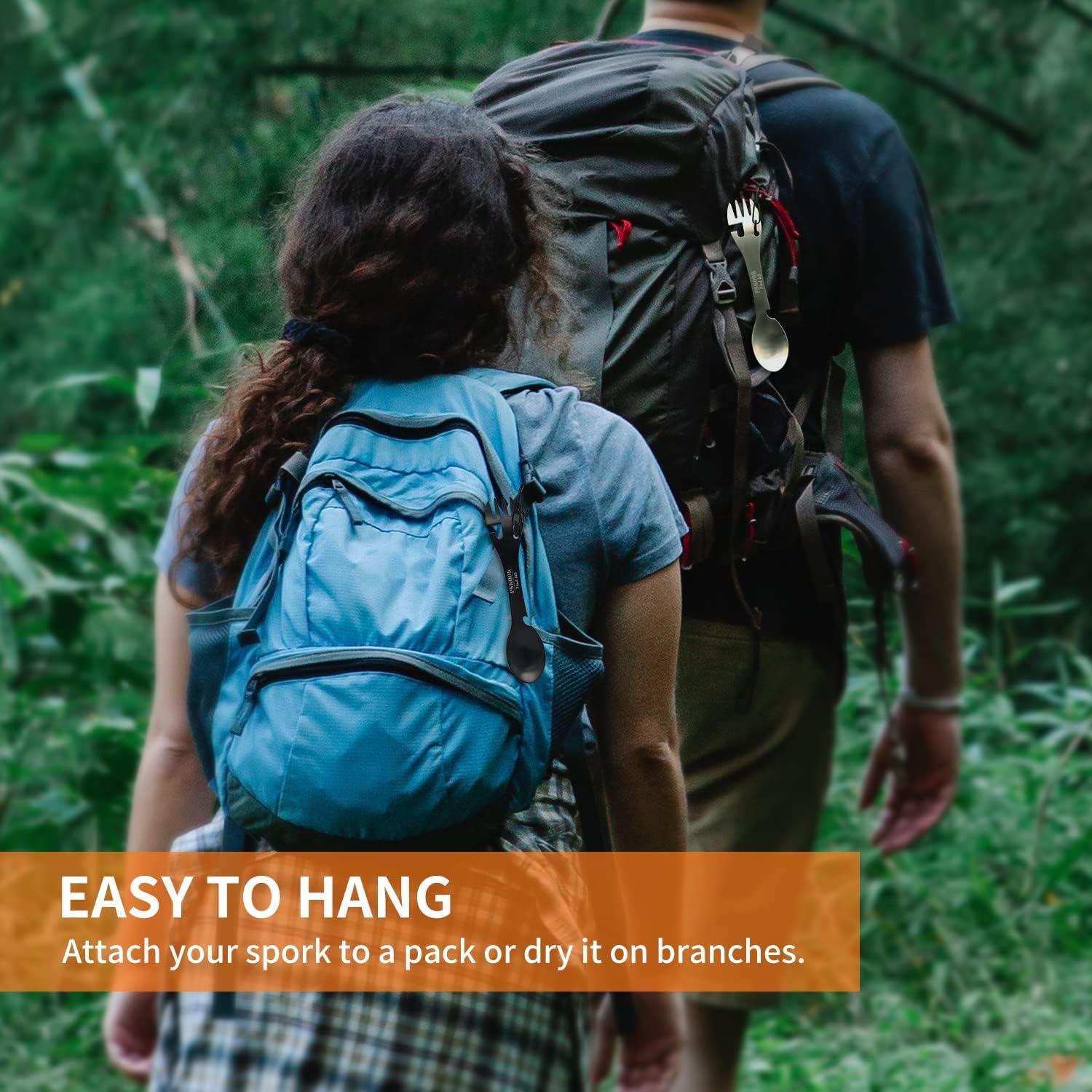 Cuchara Táctica 5-en-1 PSKOOK Acero Inoxidable 17.5cm Negra