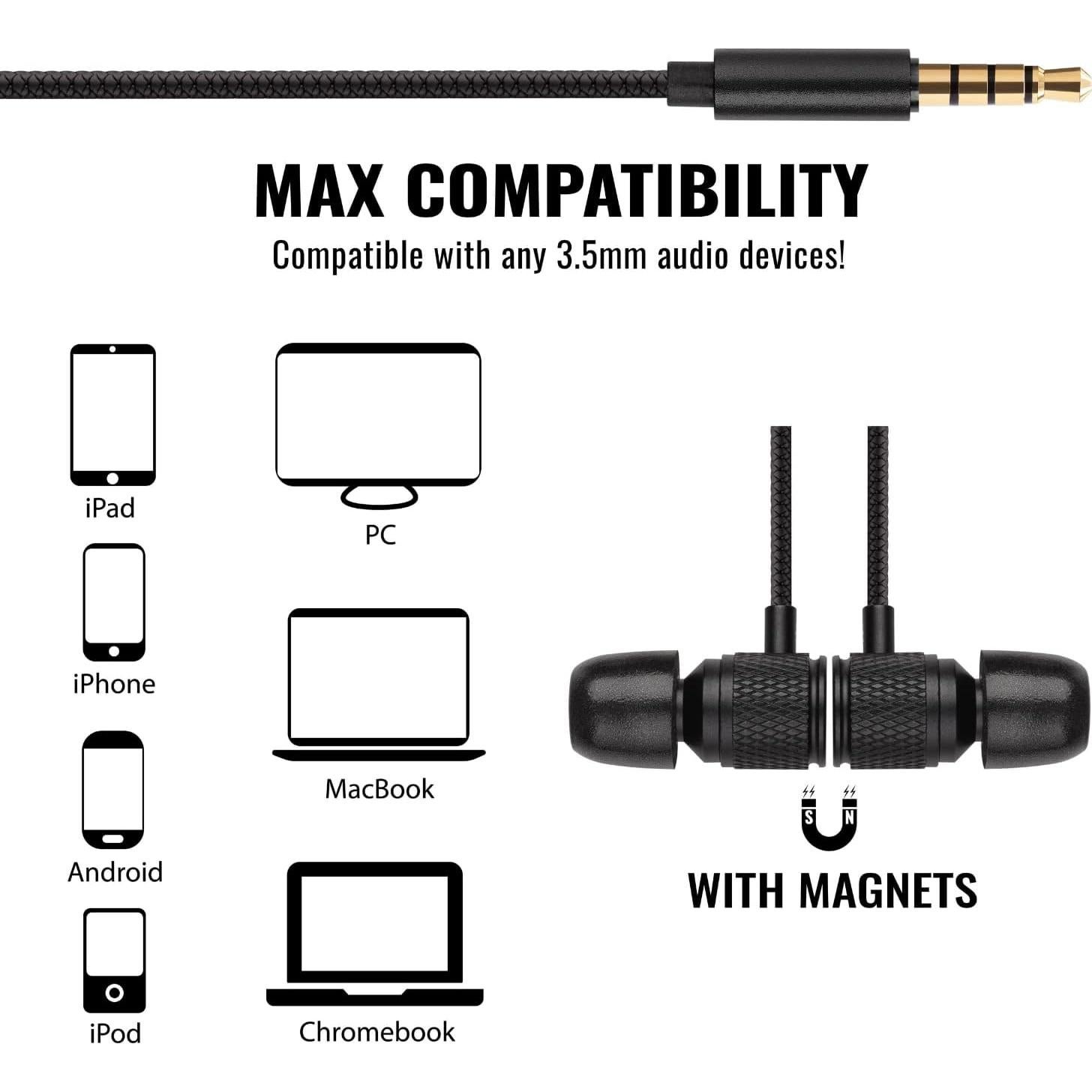 Auriculares In-Ear LUDOS ULTRA con Micrófono 1.28m Negro