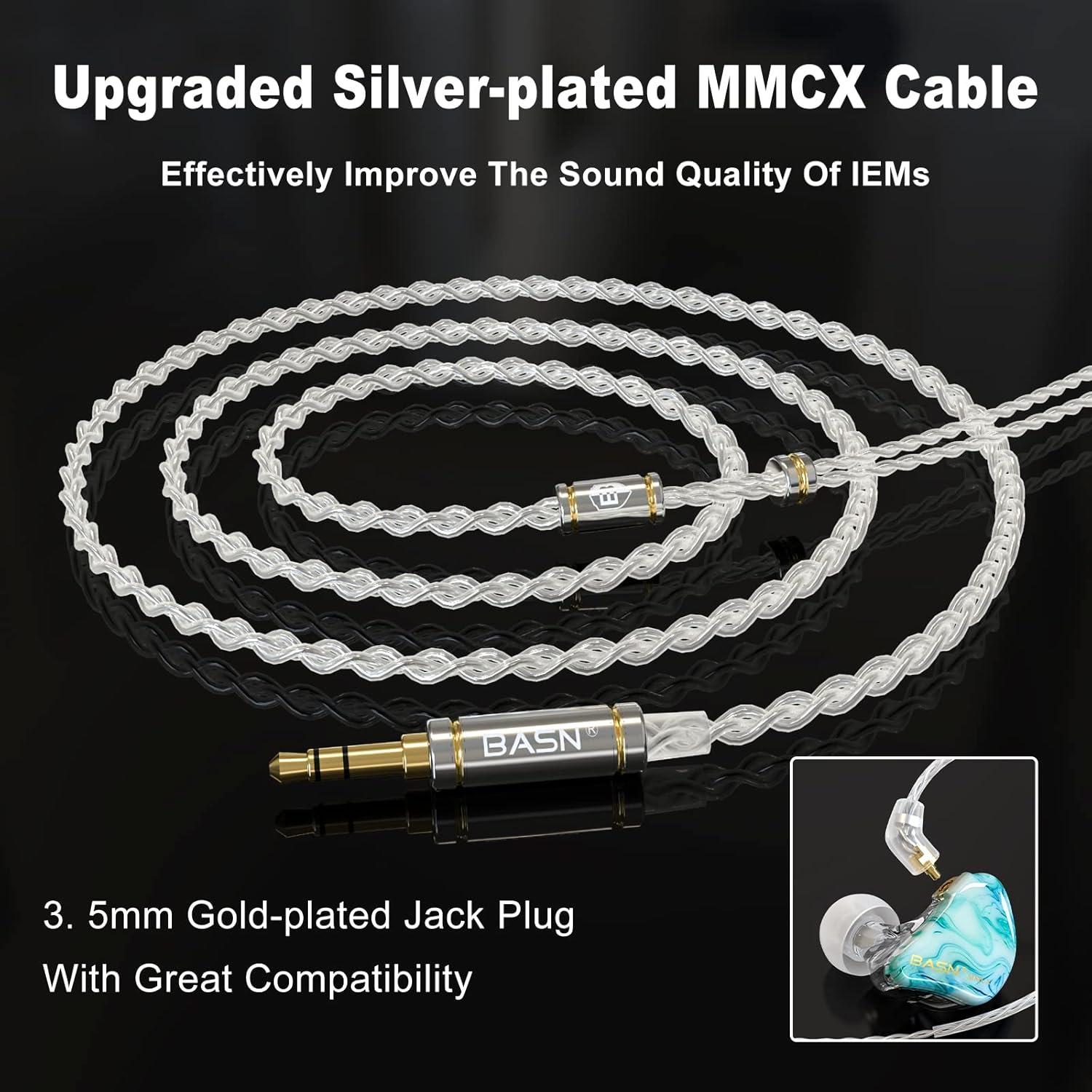 Auriculares in ear BASN Bsinger MMCX HiFi 3 Controladores