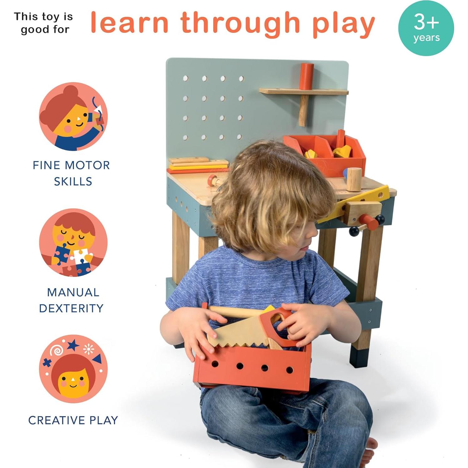 Kit de Herramientas de Madera Mentari - Juego de Construcción 3+