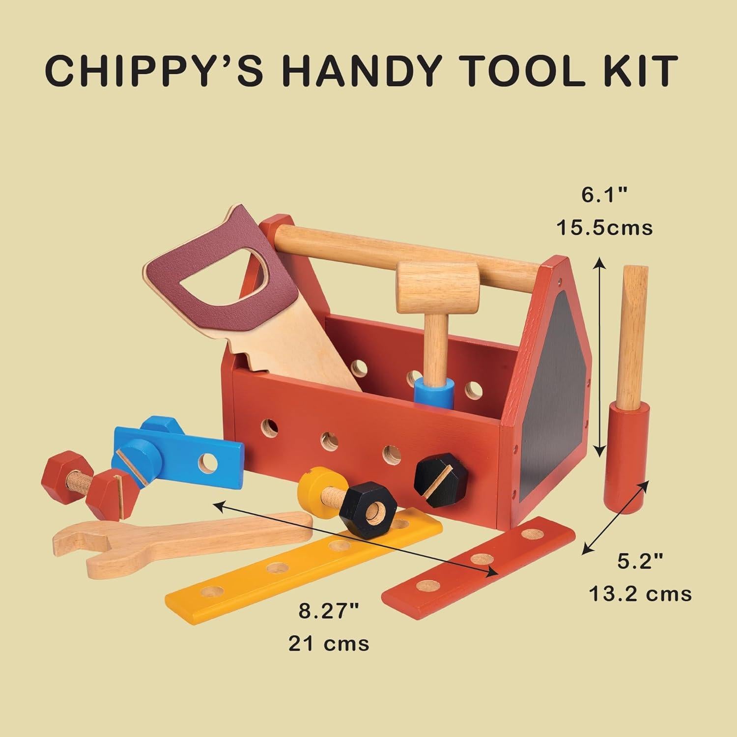 Kit de Herramientas de Madera Mentari - Juego de Construcción 3+