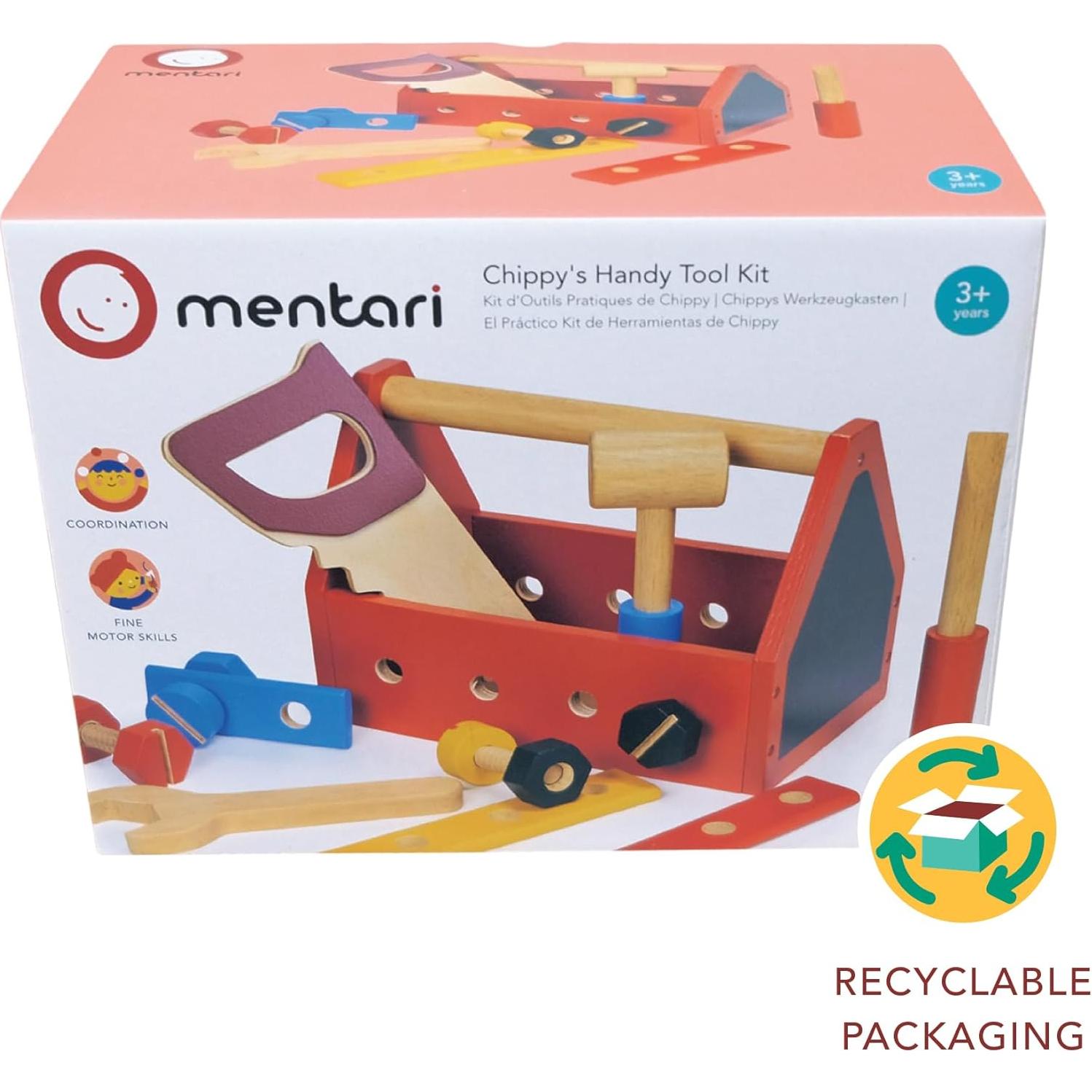 Kit de Herramientas de Madera Mentari - Juego de Construcción 3+