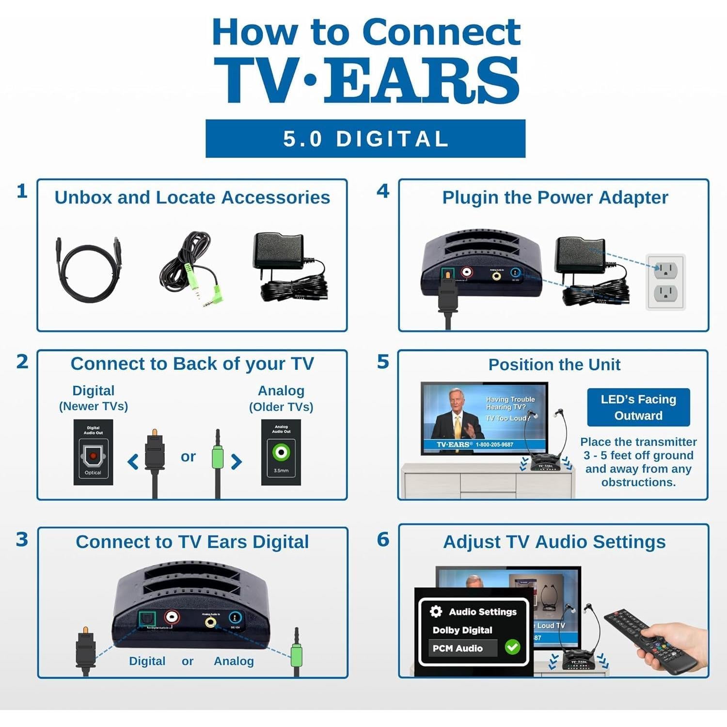 Auriculares Inalámbricos TV Ears 11741 - Control de Volumen Personalizado