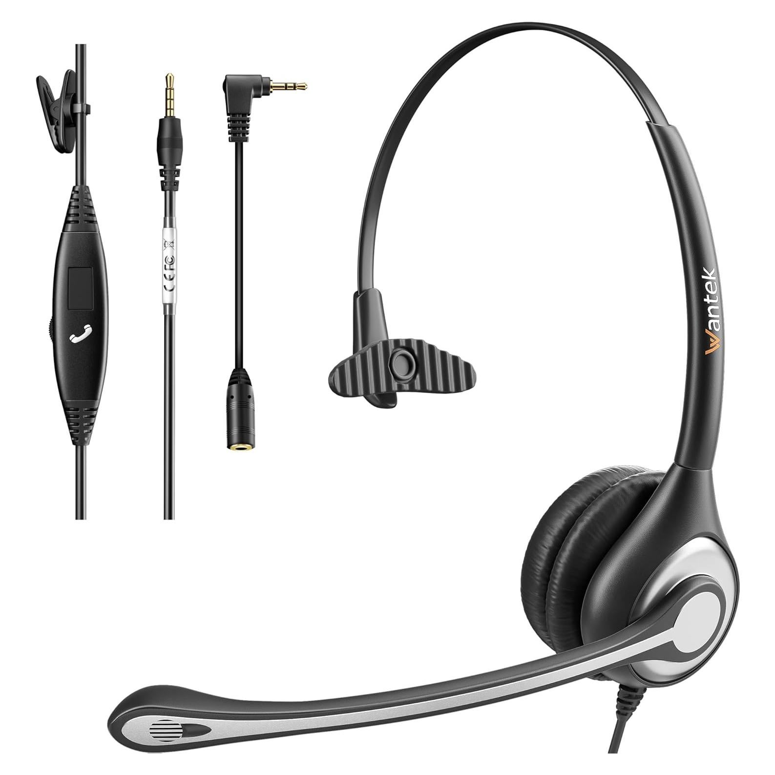 Auricular Wantek A600F-3.5 con micrófono cancelador de ruido