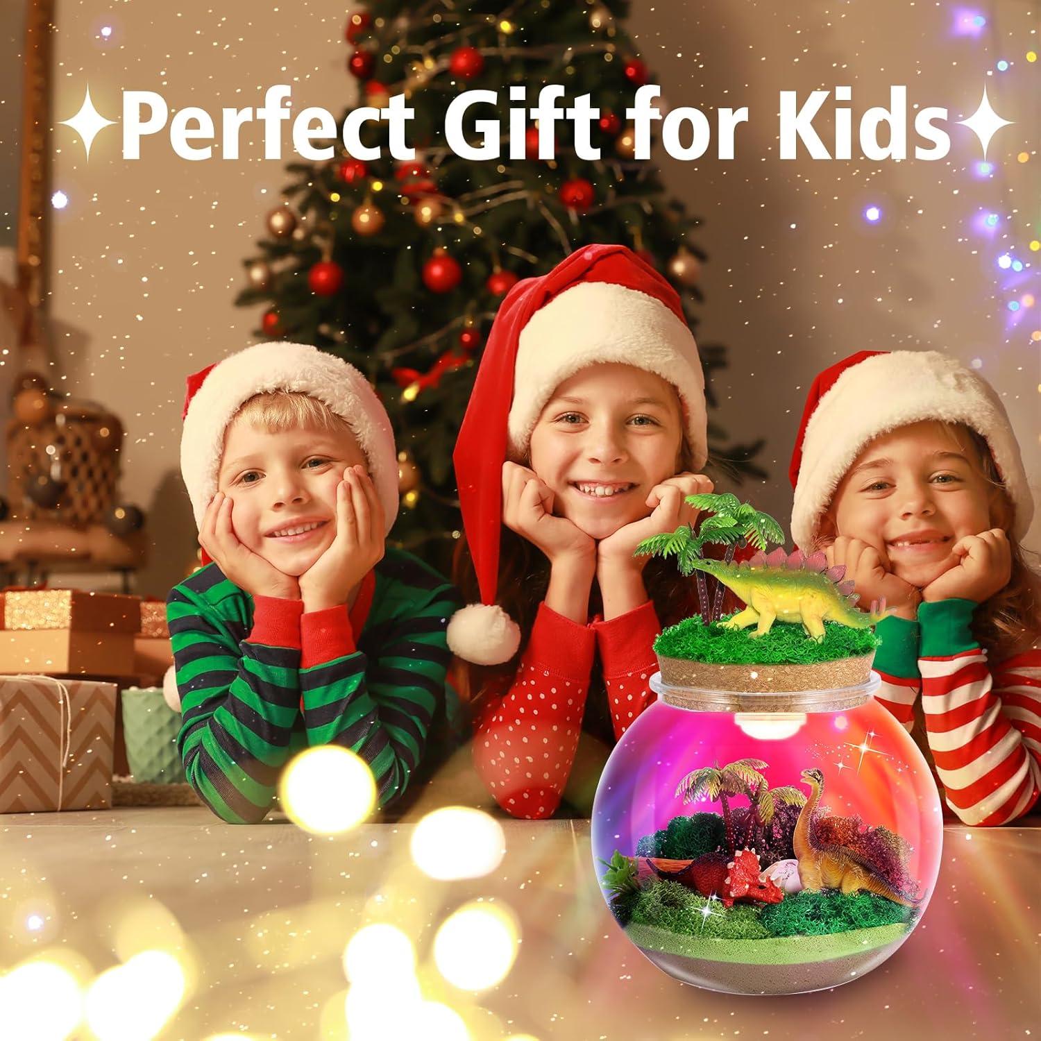 Kit de Terrario de Dinosaurios Kiddgroo con Luz LED