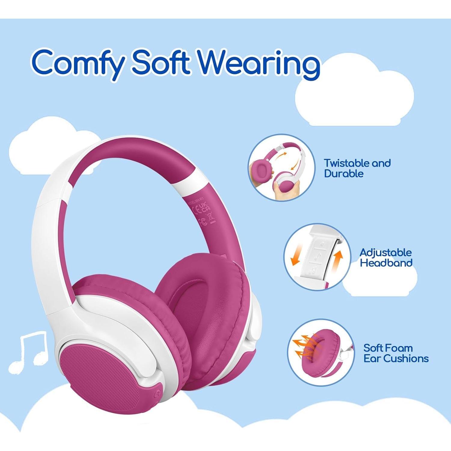 Auriculares Bluetooth ZIHNIC R1 para Niños - 40 Horas, Púrpura