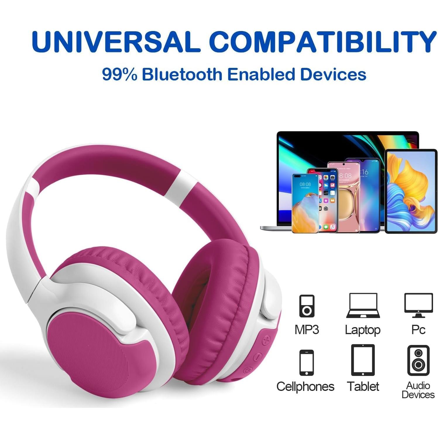 Auriculares Bluetooth ZIHNIC R1 para Niños - 40 Horas, Púrpura