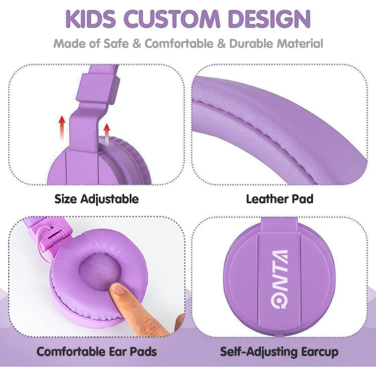 Auriculares ONTA-778 para Niños Púrpura con Cable 3.5mm