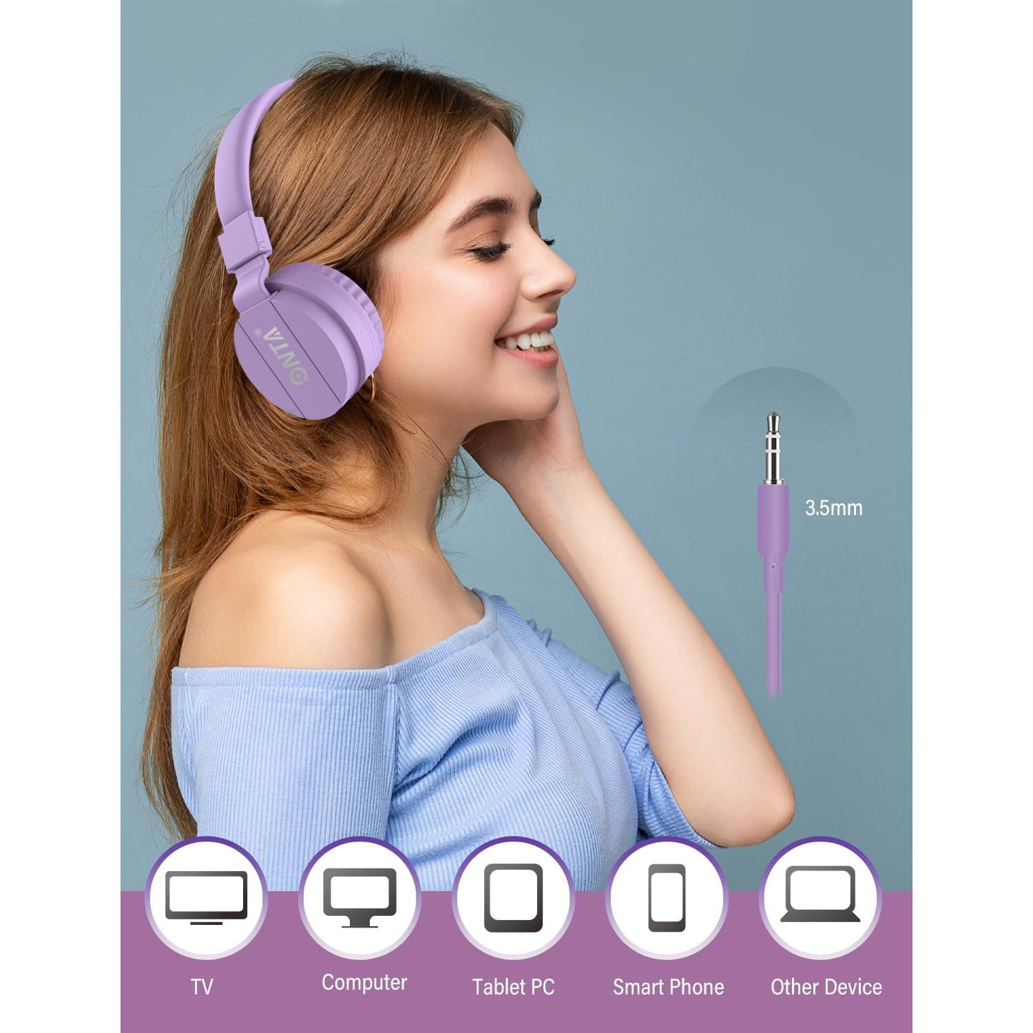 Auriculares ONTA-778 para Niños Púrpura con Cable 3.5mm