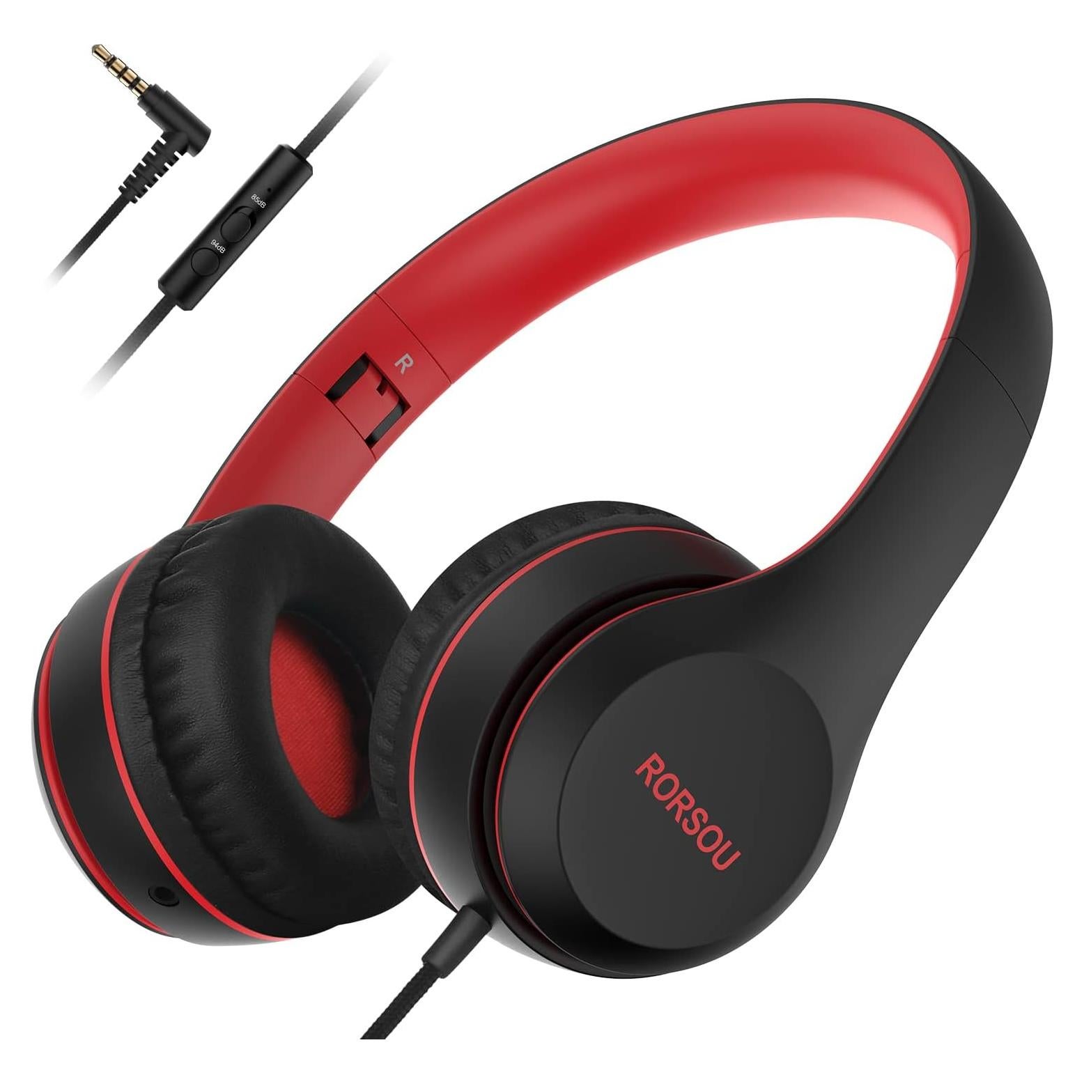 Auriculares RORSOU K5 para Niños con Micrófono 85dB Plegables