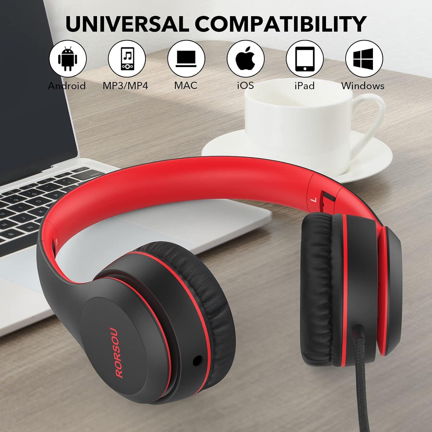 Auriculares RORSOU K5 para Niños con Micrófono 85dB Plegables