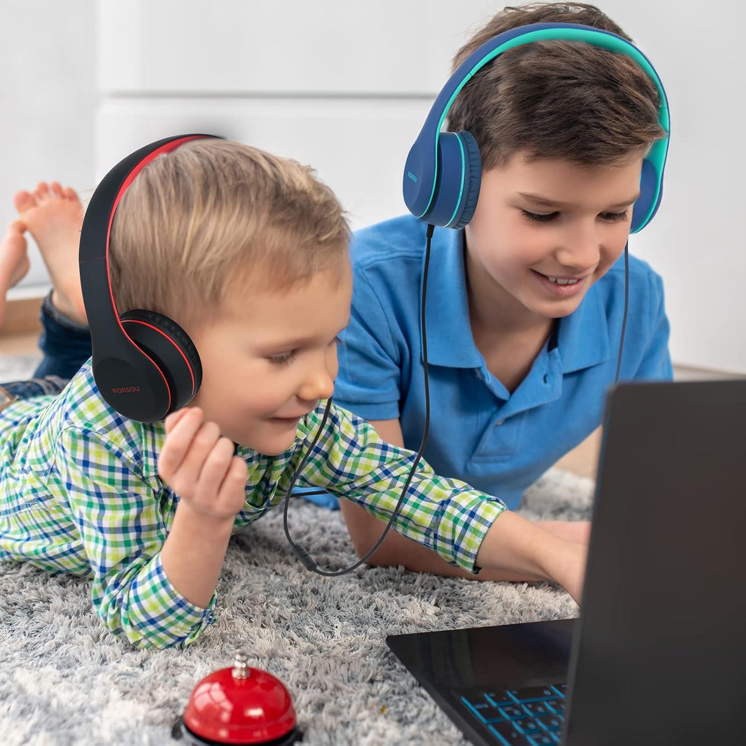 Auriculares RORSOU K5 para Niños con Micrófono 85dB Plegables