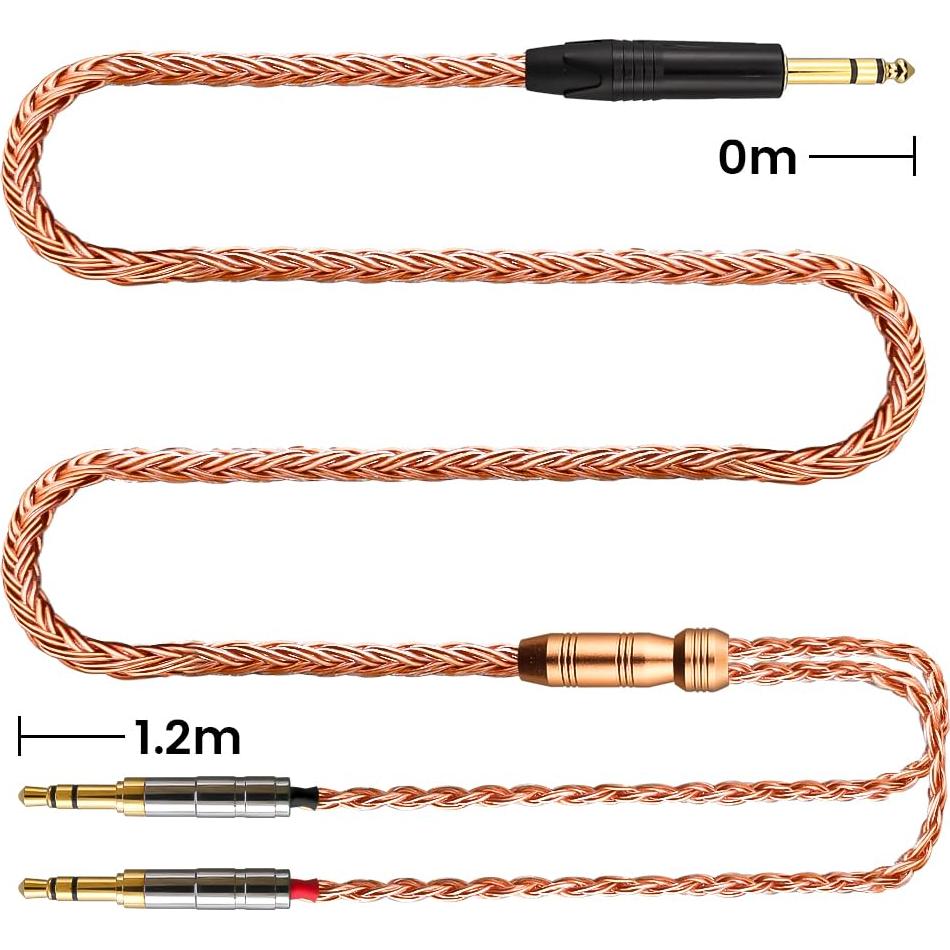 Cable de audio 6.35mm a dual 3.5mm Hifiman 1.2m cobre