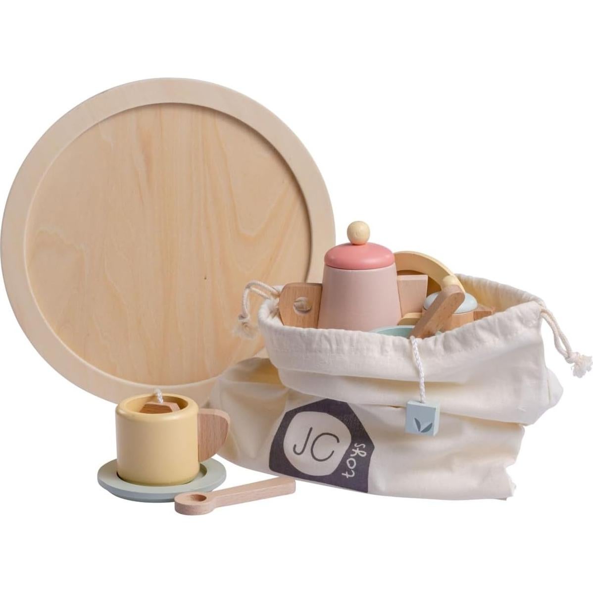 Set de té de madera real 12 piezas JC Toys Parfait