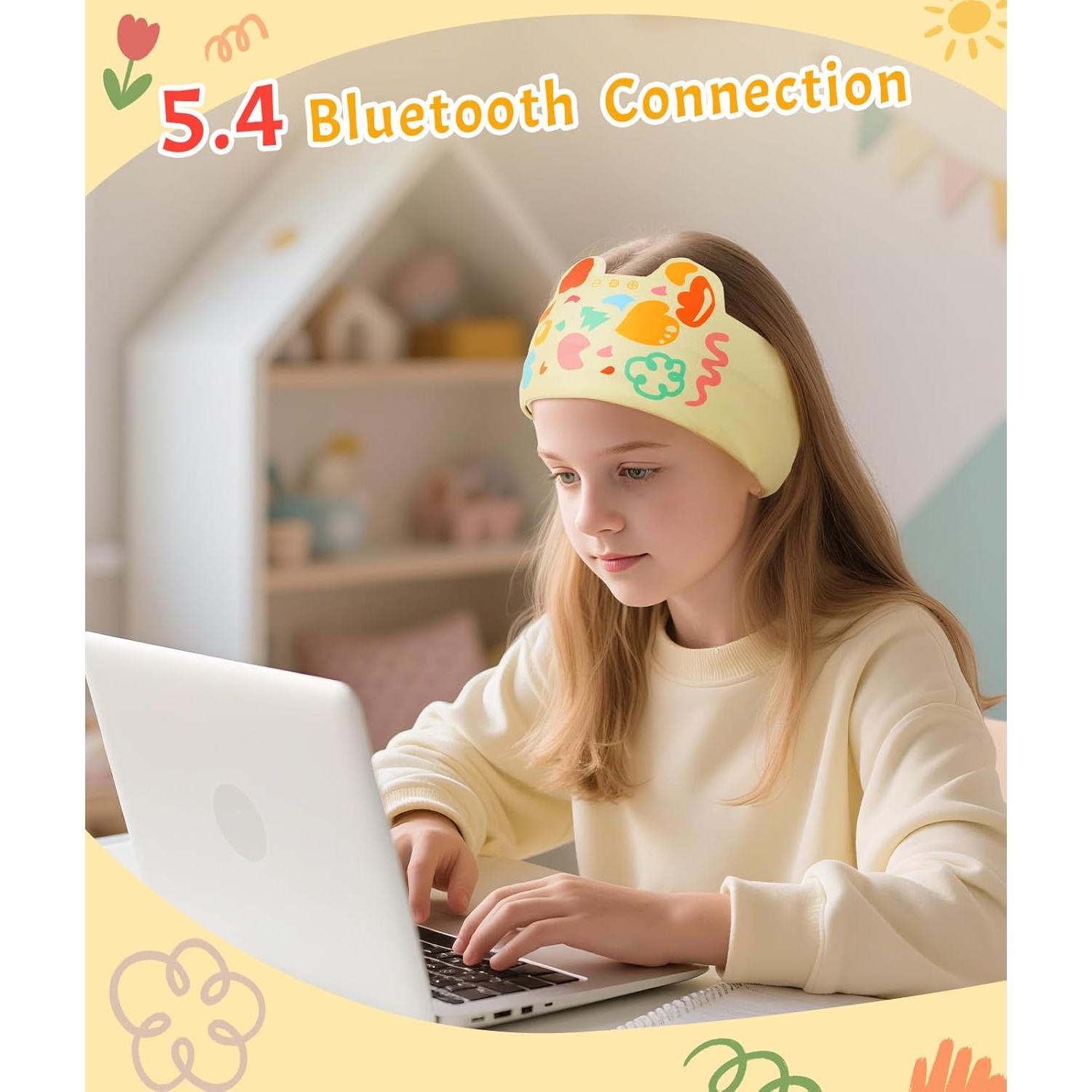 Auriculares Bluetooth para Niños LC-dolida Amarillo - Volumen Seguro