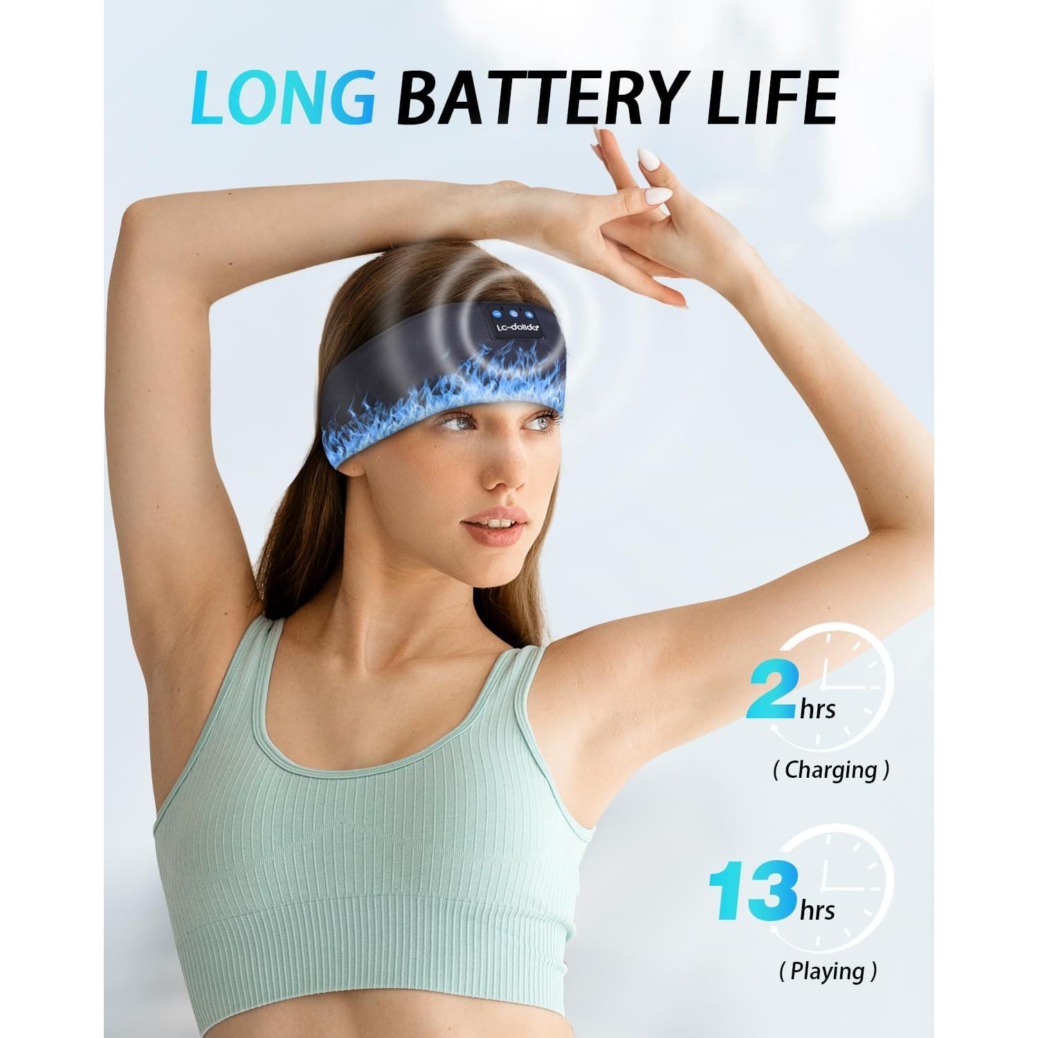 Auriculares Bluetooth LC-dolida Diadema para Dormir 15h Azul