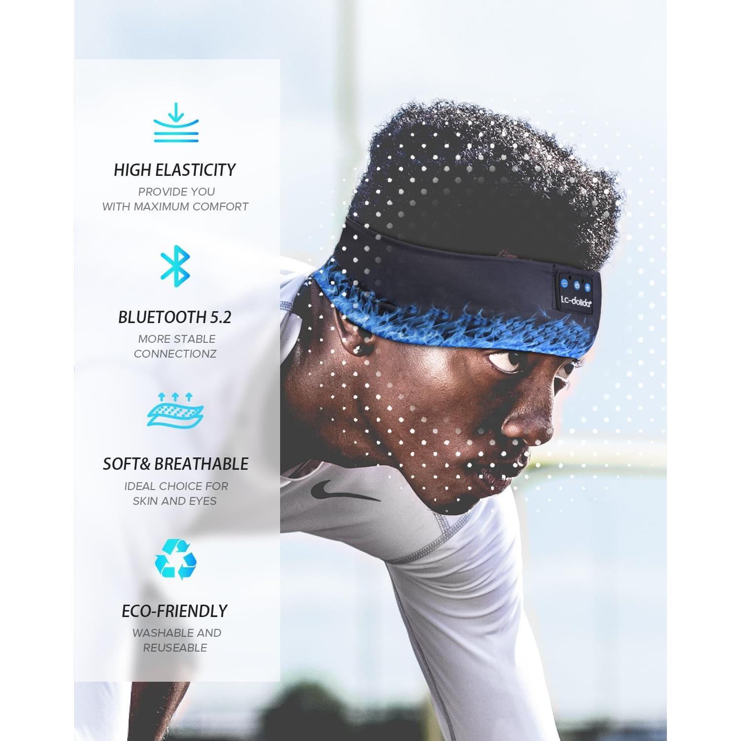 Auriculares Bluetooth LC-dolida Diadema para Dormir 15h Azul