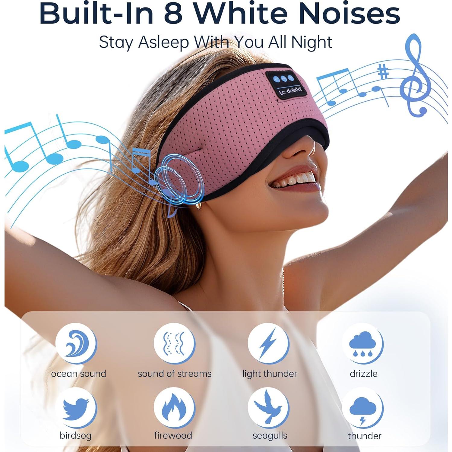 Máscara de Sueño Bluetooth LC-dolida con Ruido Blanco Rosa