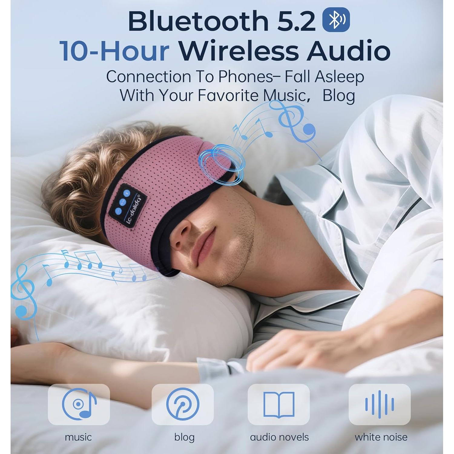 Máscara de Sueño Bluetooth LC-dolida con Ruido Blanco Rosa
