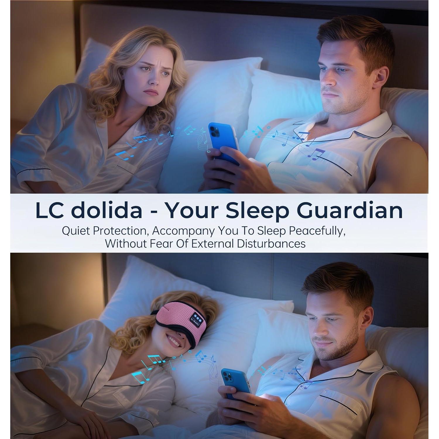 Máscara de Sueño Bluetooth LC-dolida con Ruido Blanco Rosa