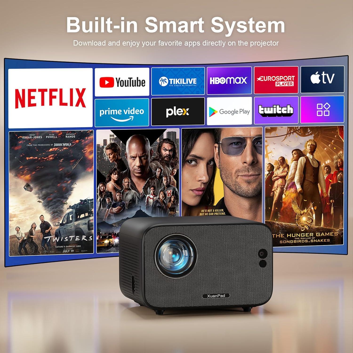 Proyector Portátil XuanPad Full HD 1080P WiFi Bluetooth 4K